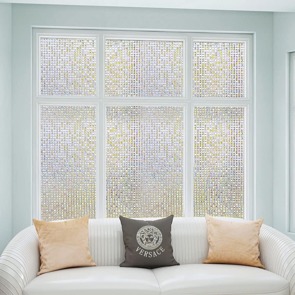 Película de mosaico 3D para ventana, película de vidrio esmerilado para ventana, calcomanías decorativas de vinilo para ventana, anti-UV, adherencia