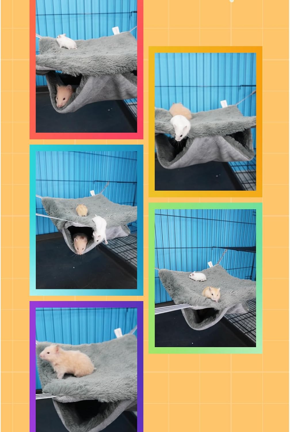 Hamaca de jaula de hurón para rata, ropa de cama pequeña para mascotas, accesorios de juguete de doble capa para hámster, cobaya, rata, hurón,