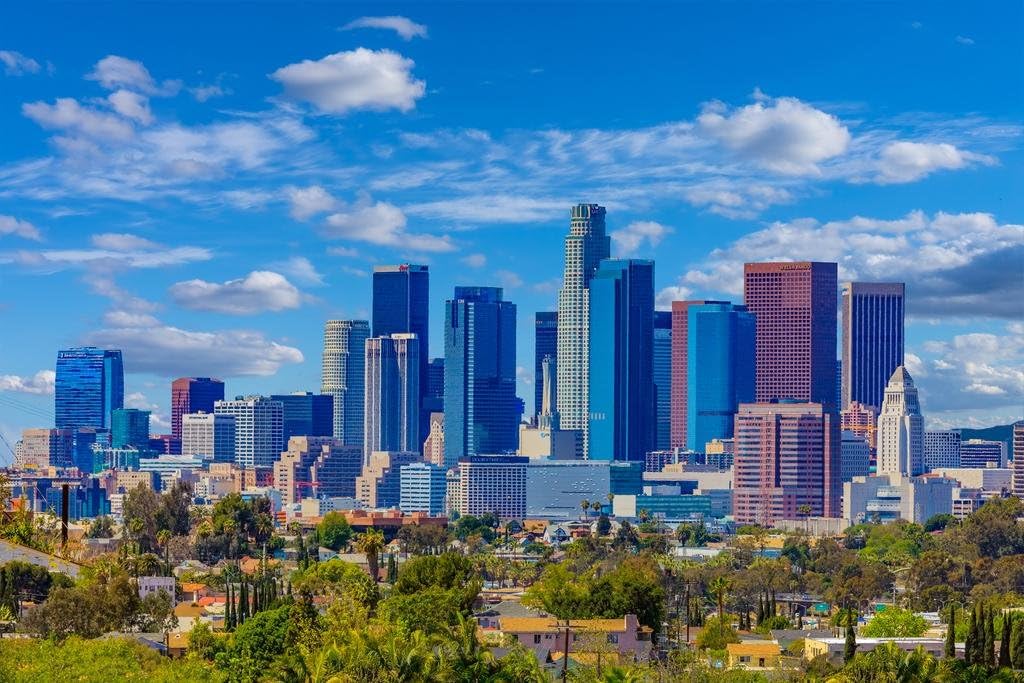 Skyscrapers of Los Angeles California Downtown Skyline Photo Cool Wall Decor Art Print Poster 16×24