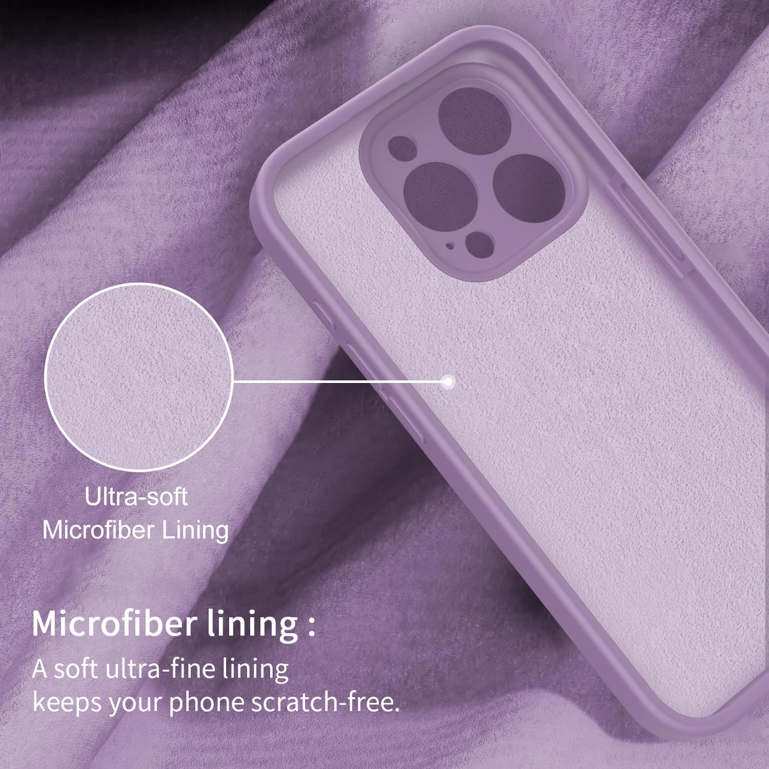 bicol Funda compatible con iPhone 15 Pro con protector de pantalla, protección mejorada del lente de la cámara, funda protectora de silicona líquida