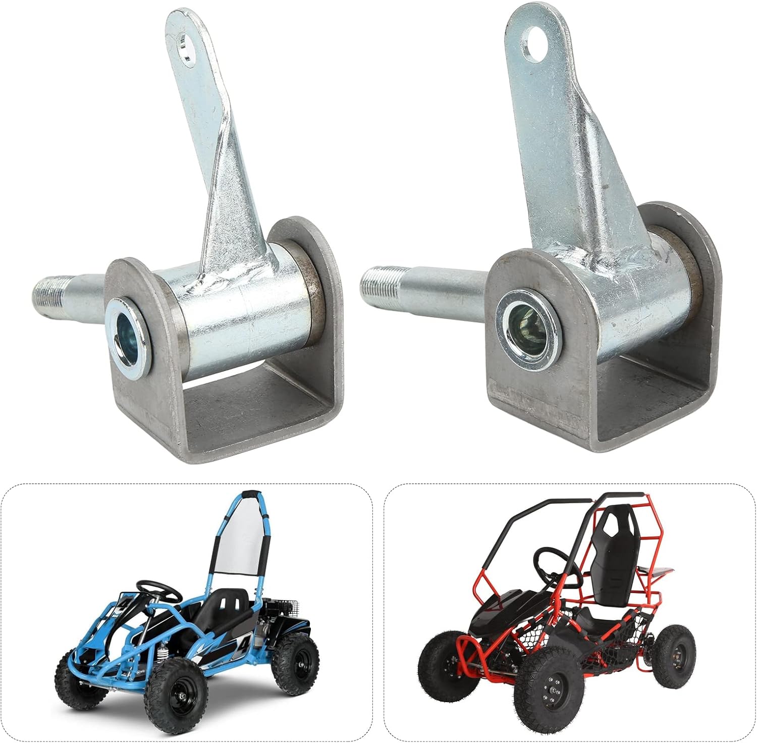 Juego de husillos para Go Kart, 4.5 pulgadas x 58 pulgadas, 2 piezas, juego de soporte de husillo de aleación de acero derecho izquierdo para