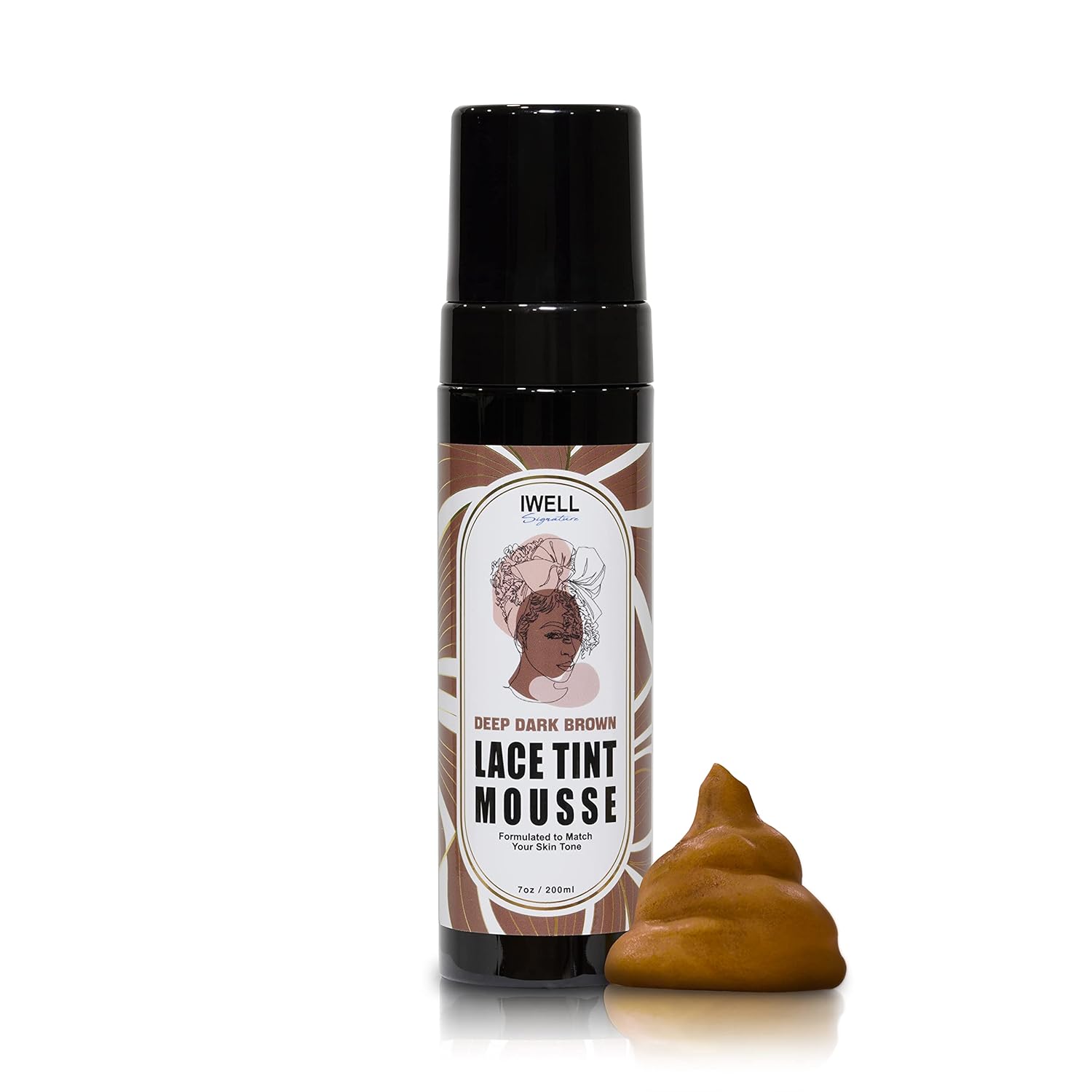 Mousse de tinte de encaje, 7 onzas líquidas, corrector para pelucas de encaje, pelucas de cabello, combina perfectamente con tu tono de piel, secado