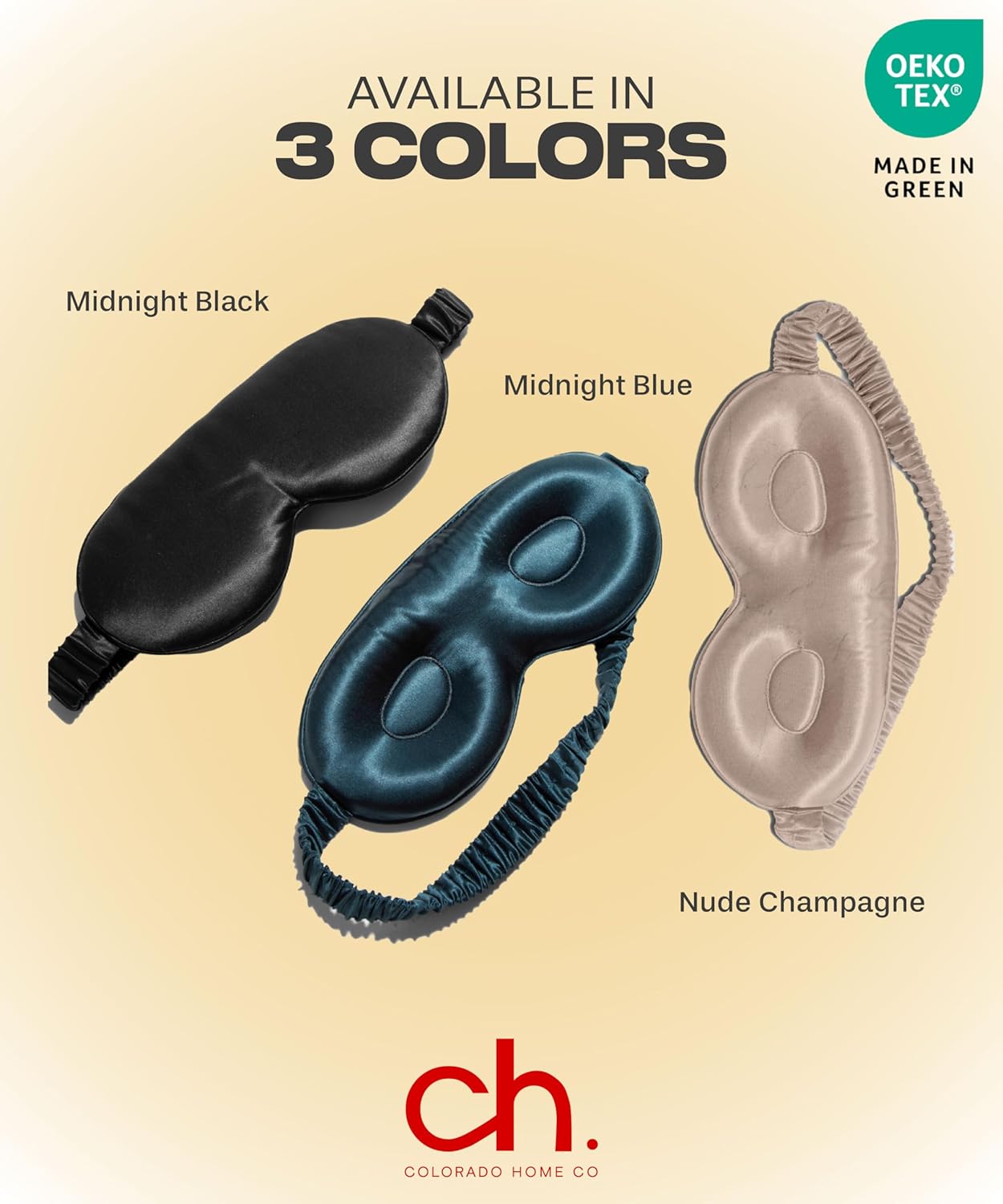 Colorado Home Co Máscara para dormir, máscara de ojos de seda para dormir, máscara de ojos de extensión de pestañas para dormir, máscara de sueño de