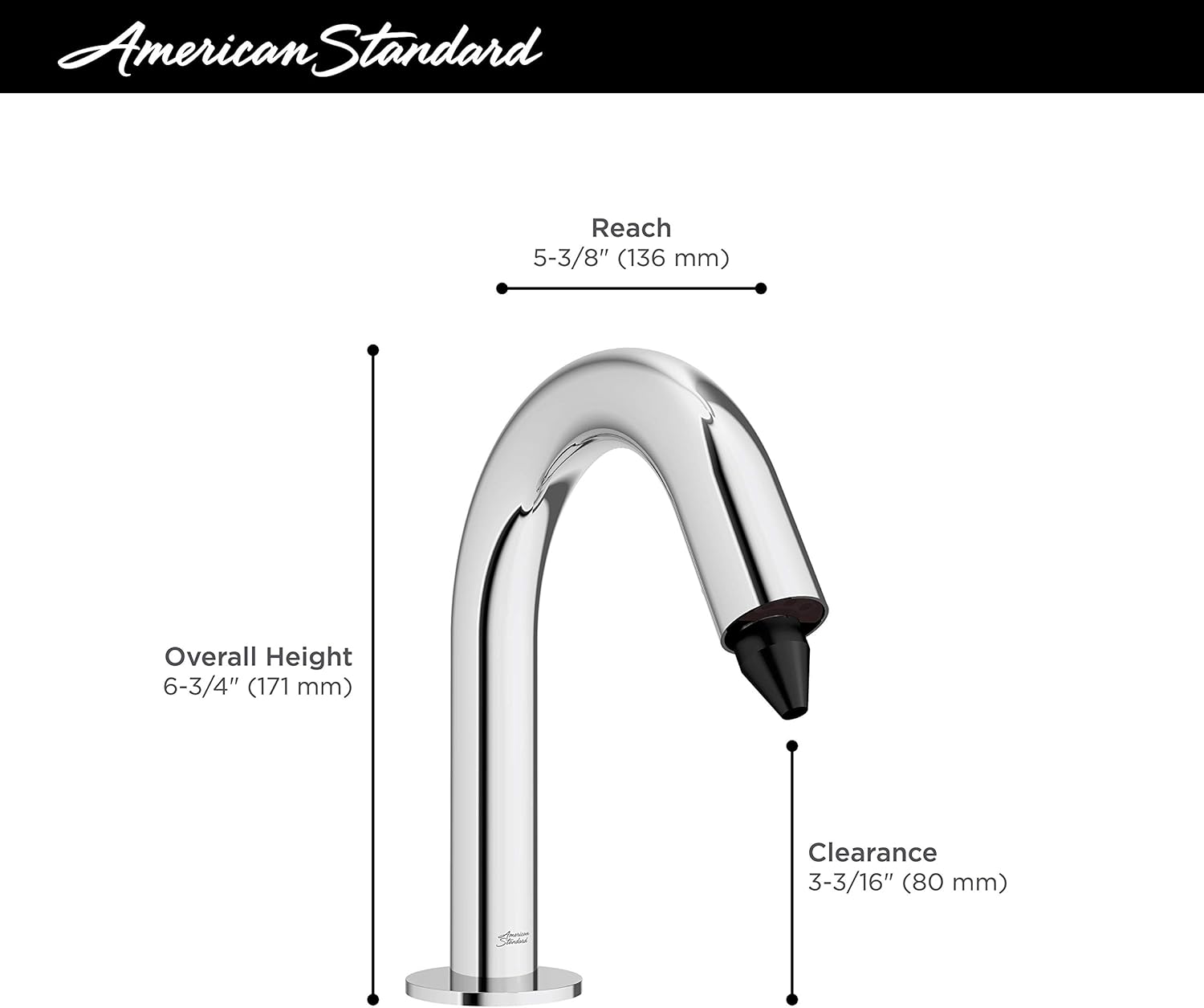 American Standard 7770100.002 Dispensador de jabón de espuma sin contacto, funciona con pilas, cromo pulido