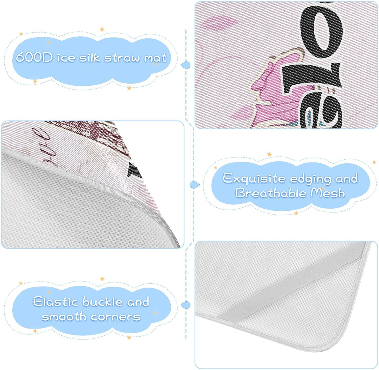 Custom Pink Roses Eiffel Tower Crib Mattress Protector Pad for Boys Girls Baby Ice Silk Mat Bed Playard Playpen Sheets Cooling Mattress Topper for