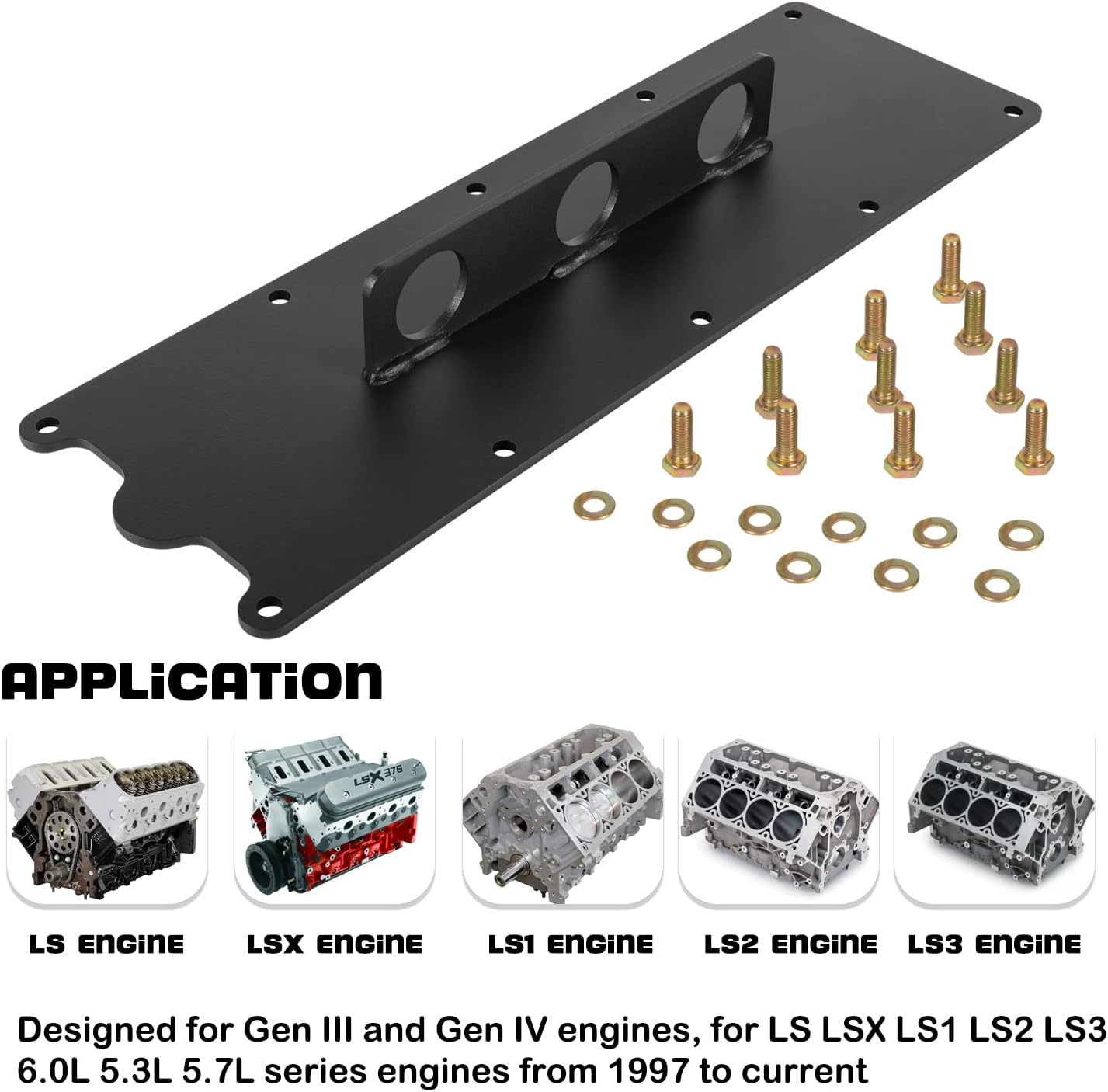 LS LSX Placa de elevación del motor para grúa recogedora de polipasto Chevy Serie LS wGM LSX LS1 4.8 5.3 5.7 6.0 7.0 Gen III LQ4 LQ9 LS LS6 LM7 LR4