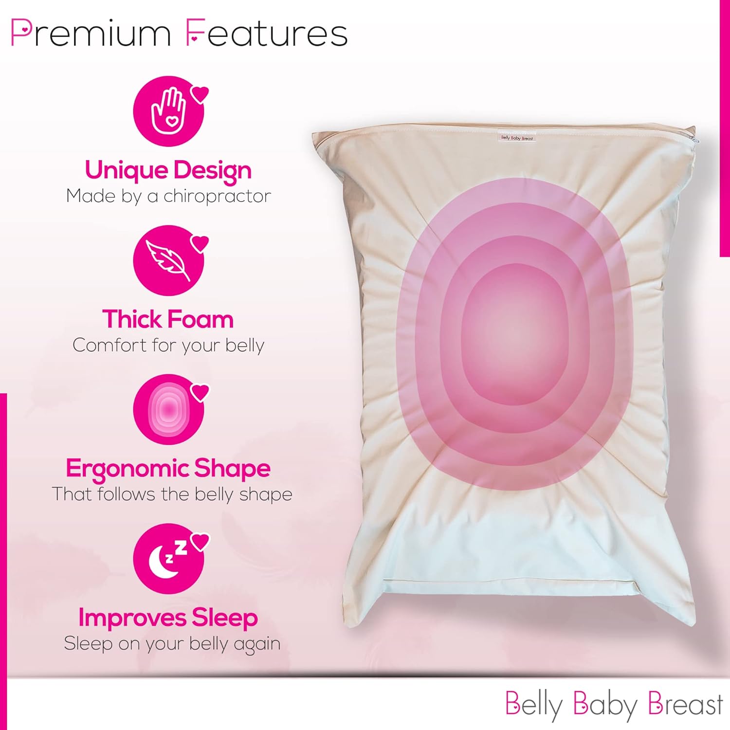 Almohada de embarazo para el vientre  Durmiente boca abajo  Almohada de maternidad para dormir boca abajo  Almohadas de embarazo para dormir boca