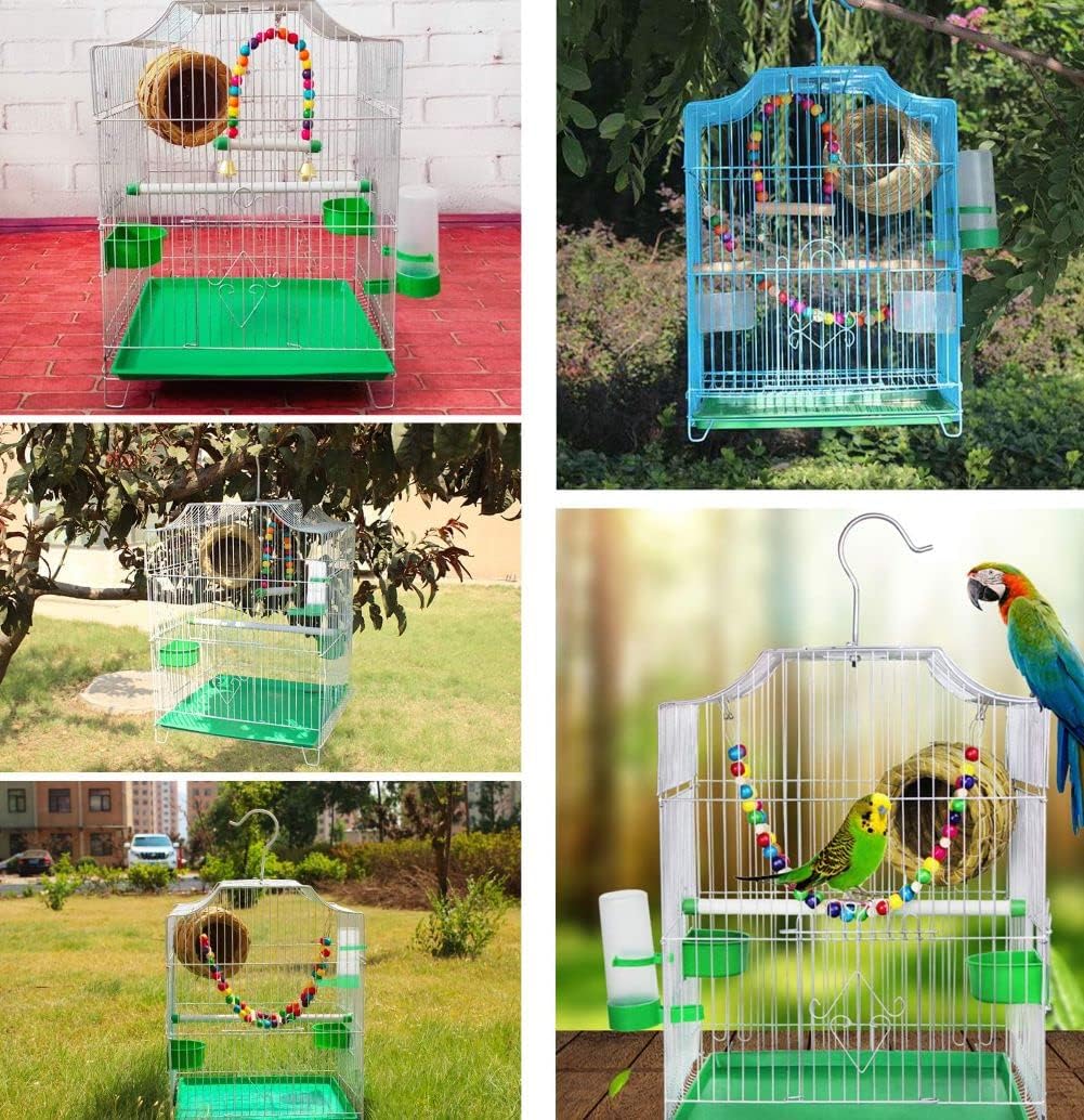 6 botellas automáticas de agua para pájaros, botella de agua para pájaros, dispensador de alimentos para colgar en jaula de pájaros para loros,