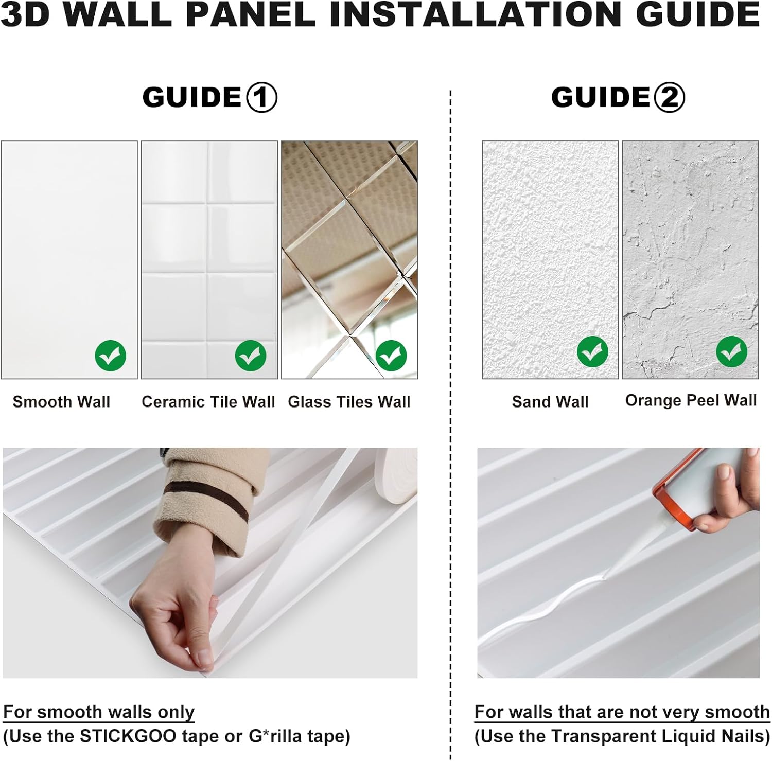 STICKGOO Paquete de 12 paneles de pared con listones, 12 x 48 pulgadas, paneles de pared 3D para despegar y pegar, paneles de pared decorativos para