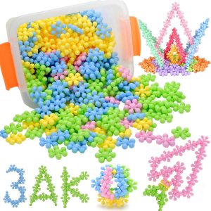 EXBEPE Bloques de construcción entrelazados, 300 piezas, color macarrón, juego STEM para niños, ladrillos de construcción de ciruela, lluvia de EXBEPE Bloques de construcción entrelazados, 300 piezas, color macarrón, juego STEM para niños, ladrillos de construcción de ciruela, lluvia de