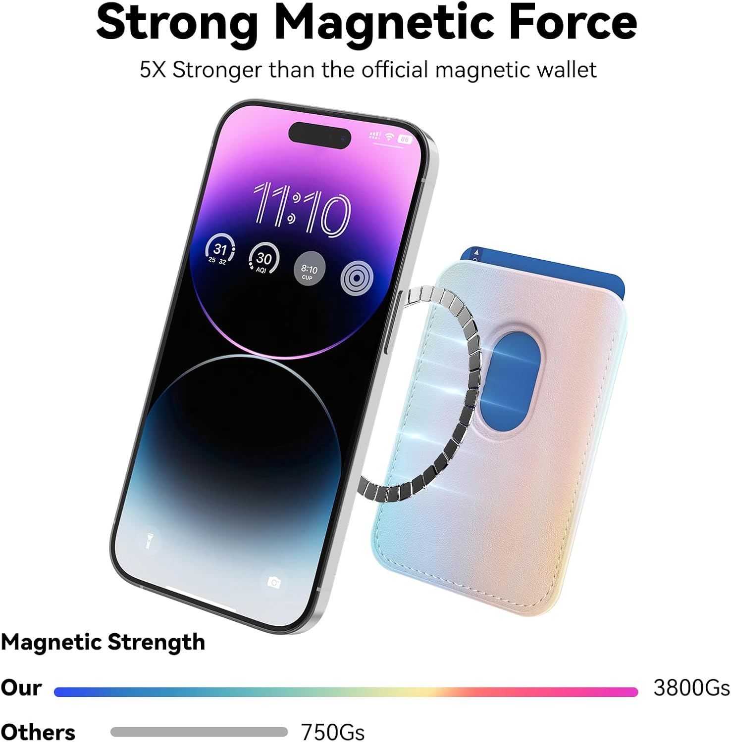 Amzone Cartera magnética más fuerte Magsafe para teléfono celular para iPhone 15 Series, cartera de cuero RFID para teléfono compatible con la serie