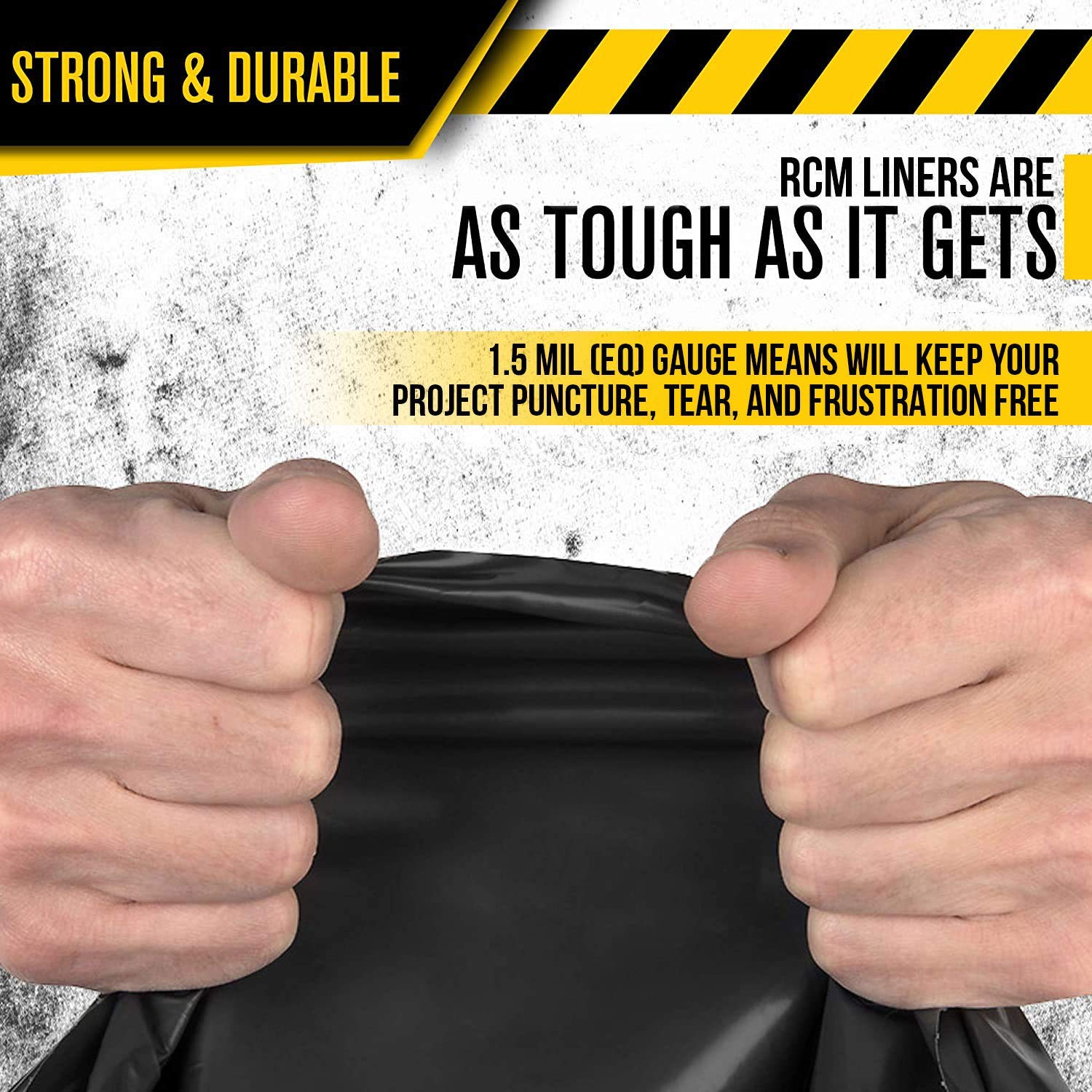 Aluf Plastics Bolsas de basura negras resistentes para 56 galones, 1.5 milésimas de pulgada de pulgada de grosor y 43 x 47 pulgadas, paquete de 100