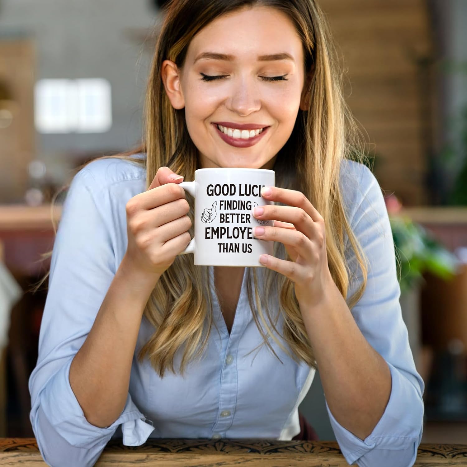 Maustic Taza de café divertida con texto en inglés Boss Going Away, Good Luck Finding Better Employees Than Us, regalo de jubilación para jefe,