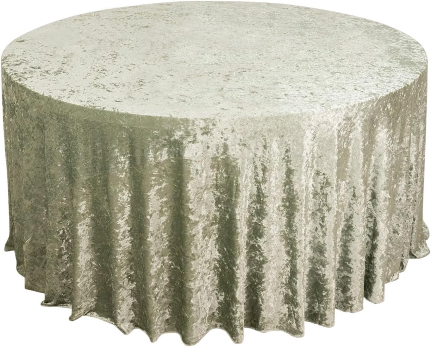 Efavormart – Mantel redondo de terciopelo triturado prémium de 120 pulgadas, color verde salvia