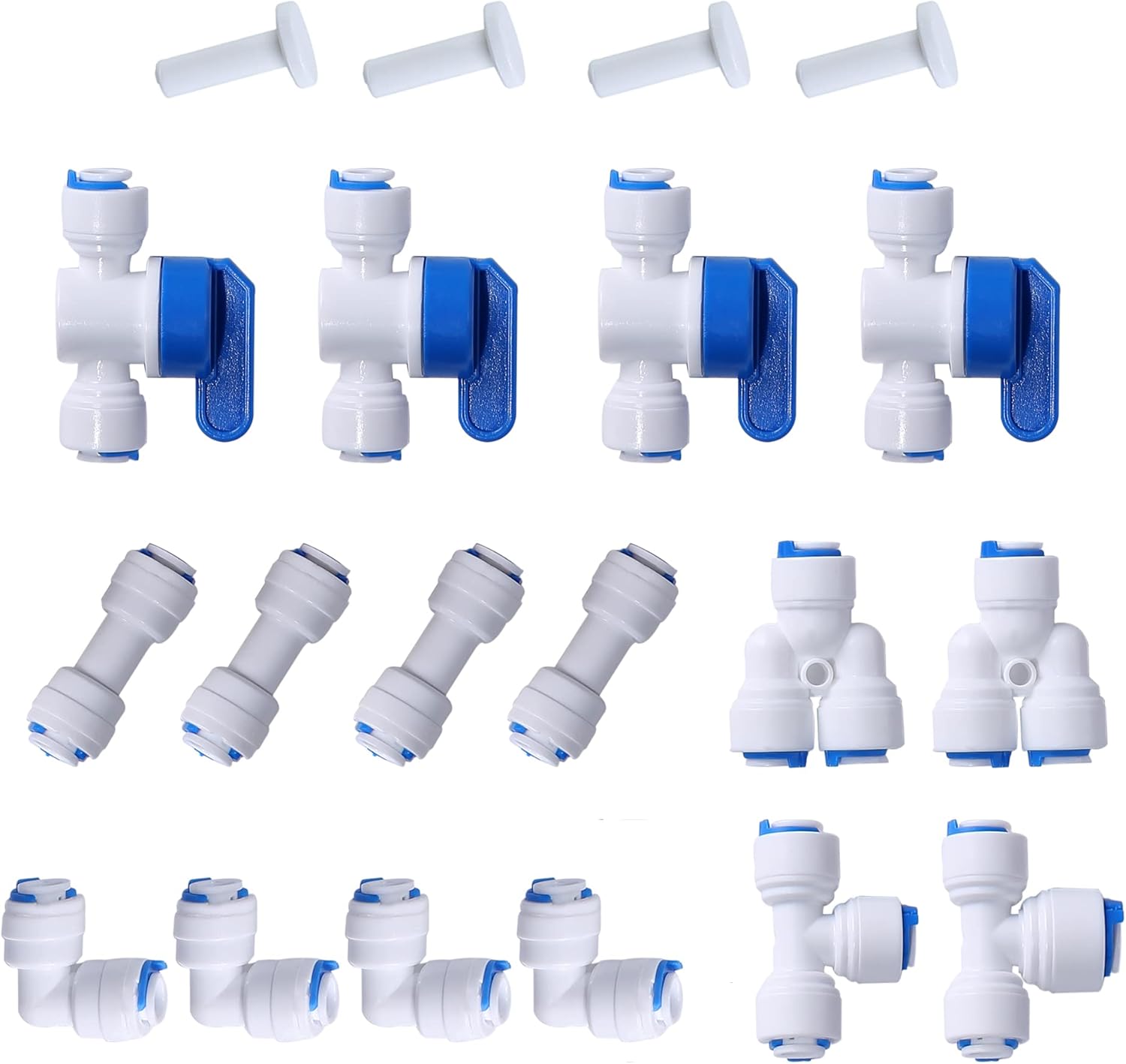 Conexión rápida de 14 pulgadas de diámetro exterior para conectar para sistema de ósmosis inversa de agua, montaje de tubo de agua (válvula de bola
