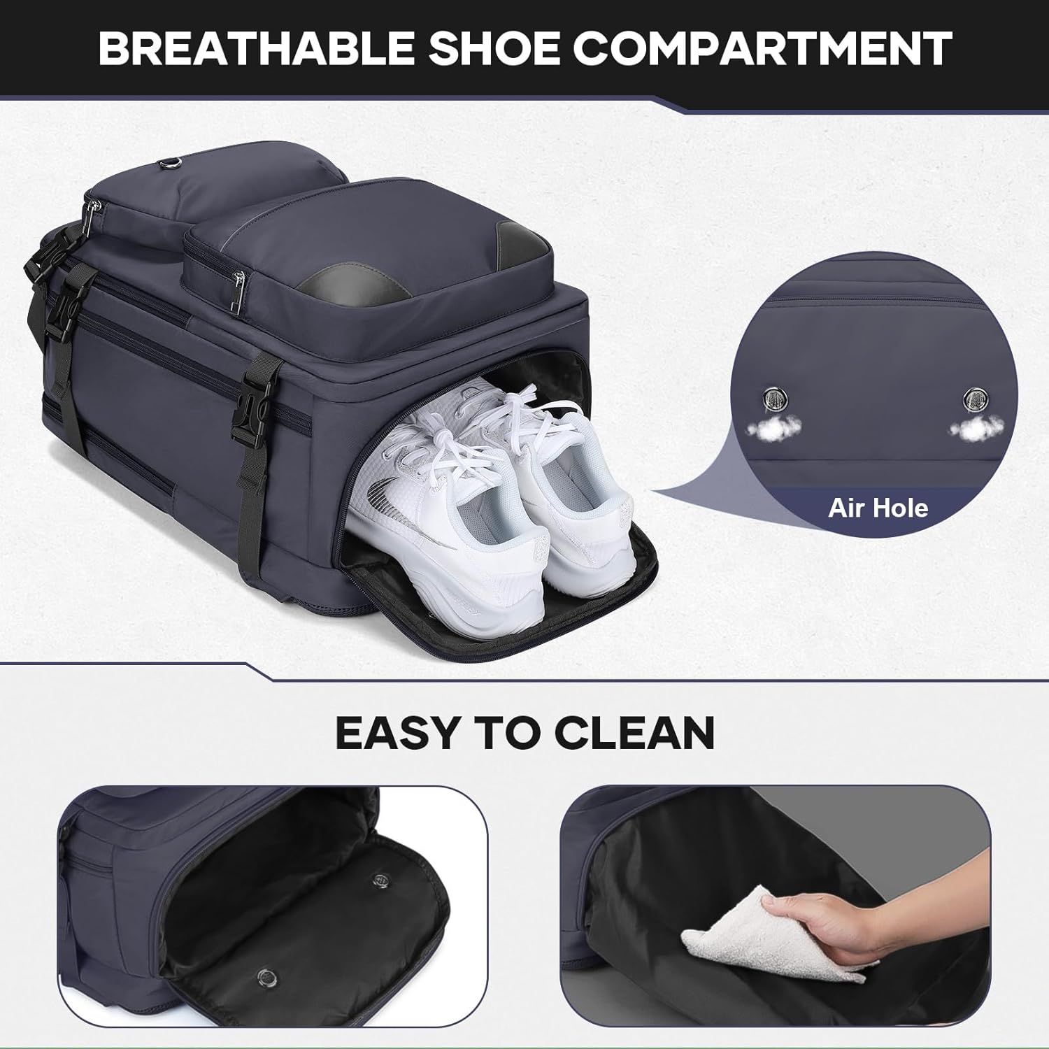 Maelstrom Mochila de viaje para hombres y mujeres, mochila de mano de 35 litros para viajar en avión, con bolsa de cinturón de moda, mochila casual
