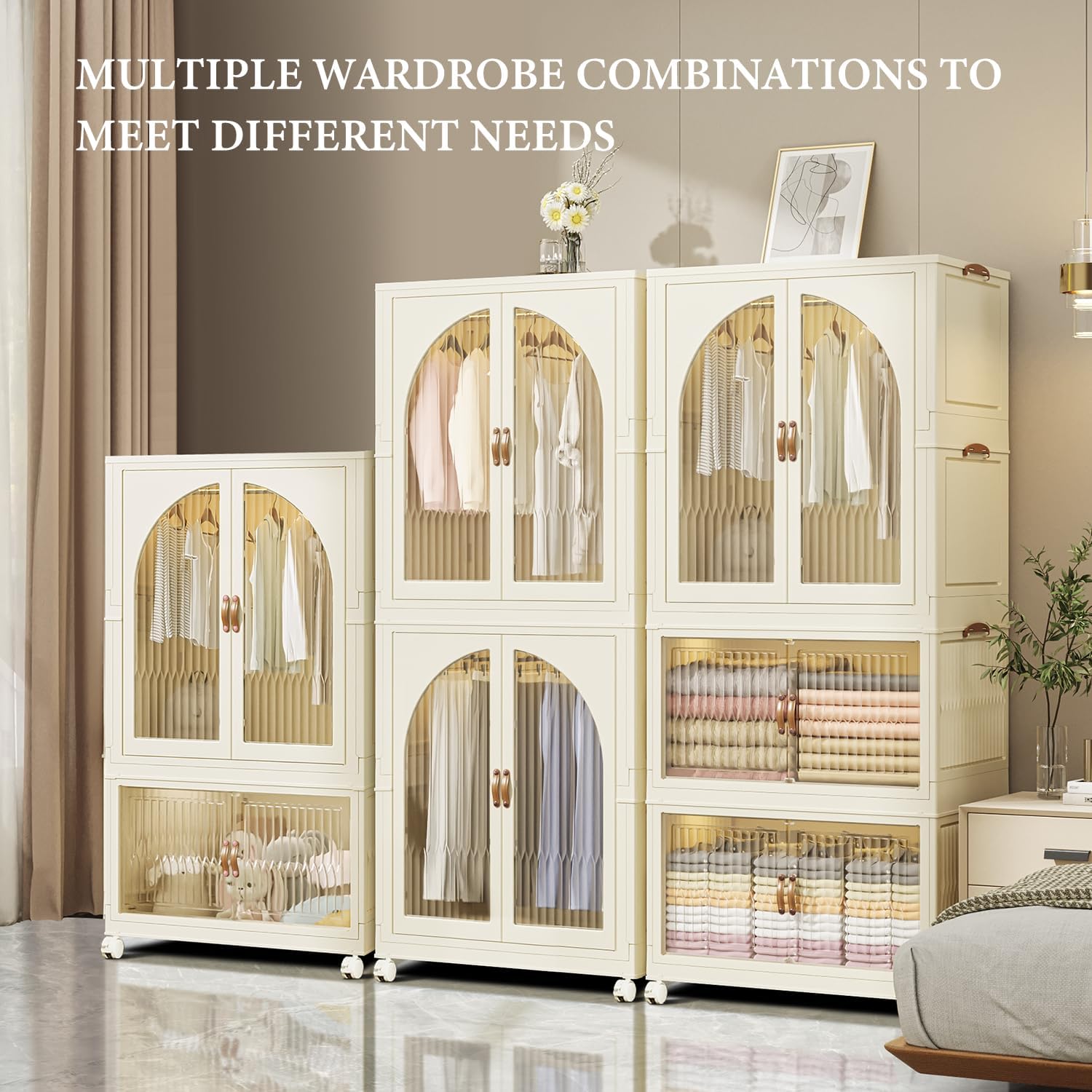Armario portátil para niños, armario plegable de plástico grande para ropa de bebé, armario para dormitorio, cuarto de bebé, armario de instalación