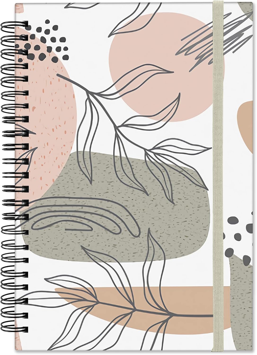 Cuaderno de espiral de tapa dura de 5.5 x 8.3 pulgadas, papel grueso de 80 GSM, 60 hojas, 120 páginas con banda de cierre elástica para niñas,
