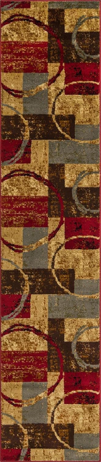 Unique Loom Barista Collection – Alfombra Kouillou (2 pies 2 pulgadas x 10 pies, multimarrón)