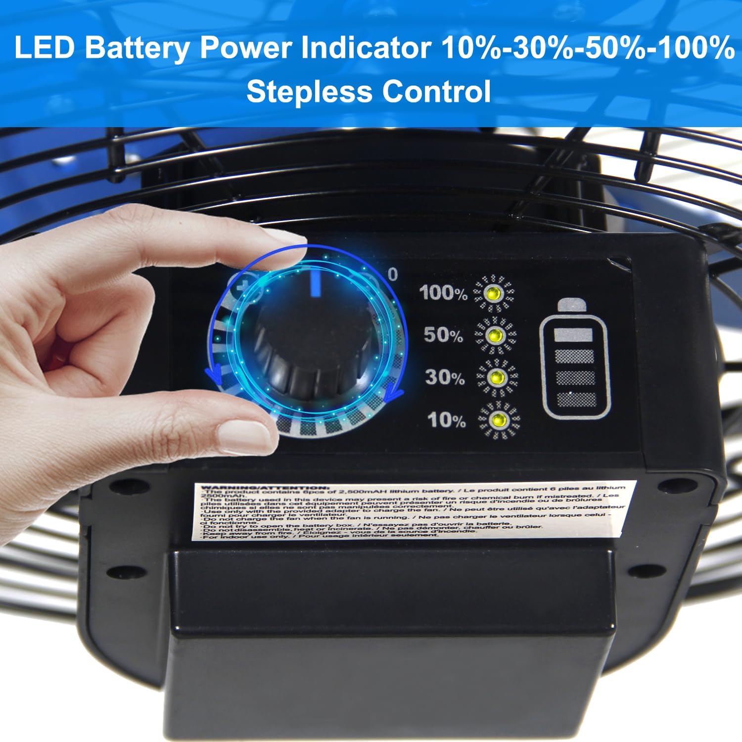 KEN BROWN Ventilador de piso inalámbrico recargable 3 en 1 de 15000 mAh de 12 pulgadas, ventilador de piso inalámbrico recargable 3 en 1, ventilador