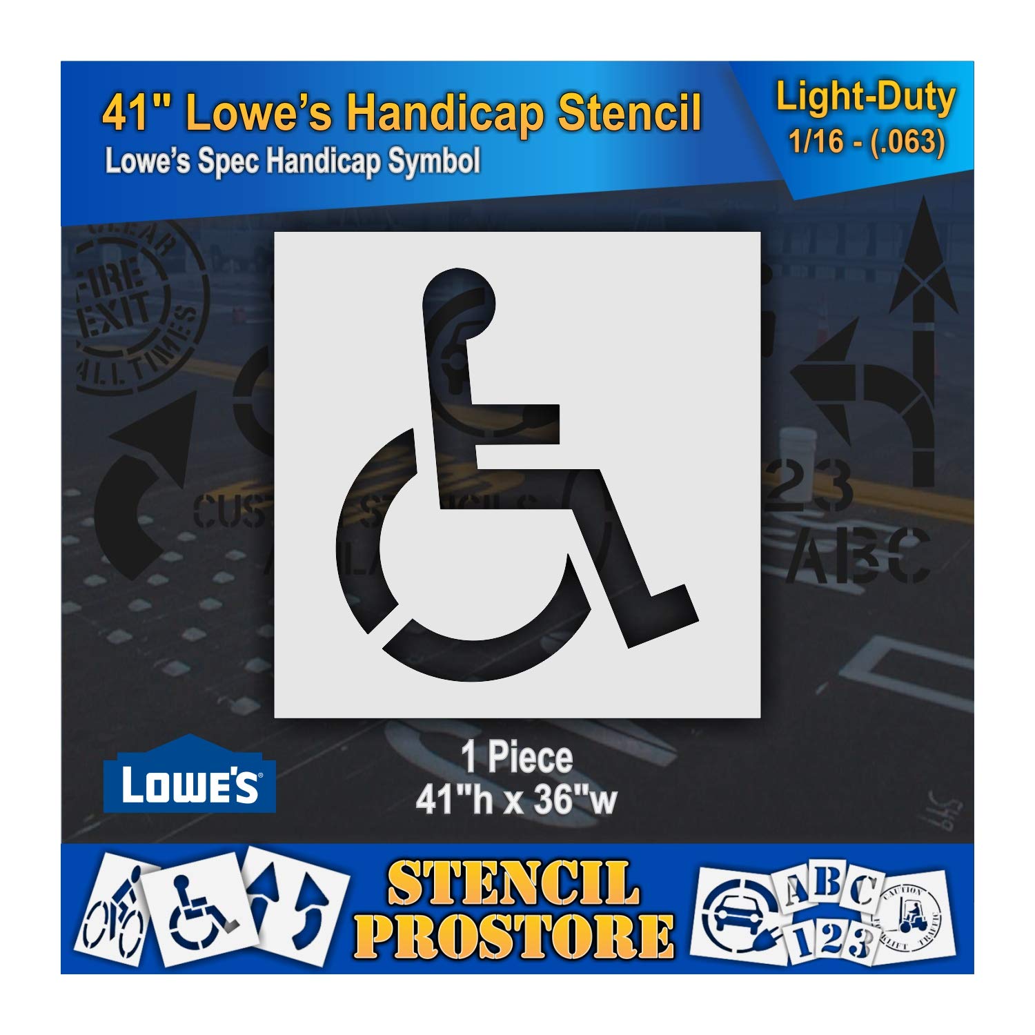 Plantillas para minoristas  Lowes  Plantilla para discapacitados de 41 pulgadas  36 x 41 pulgadas x 116 pulgadas (63 mil)  Ligero
