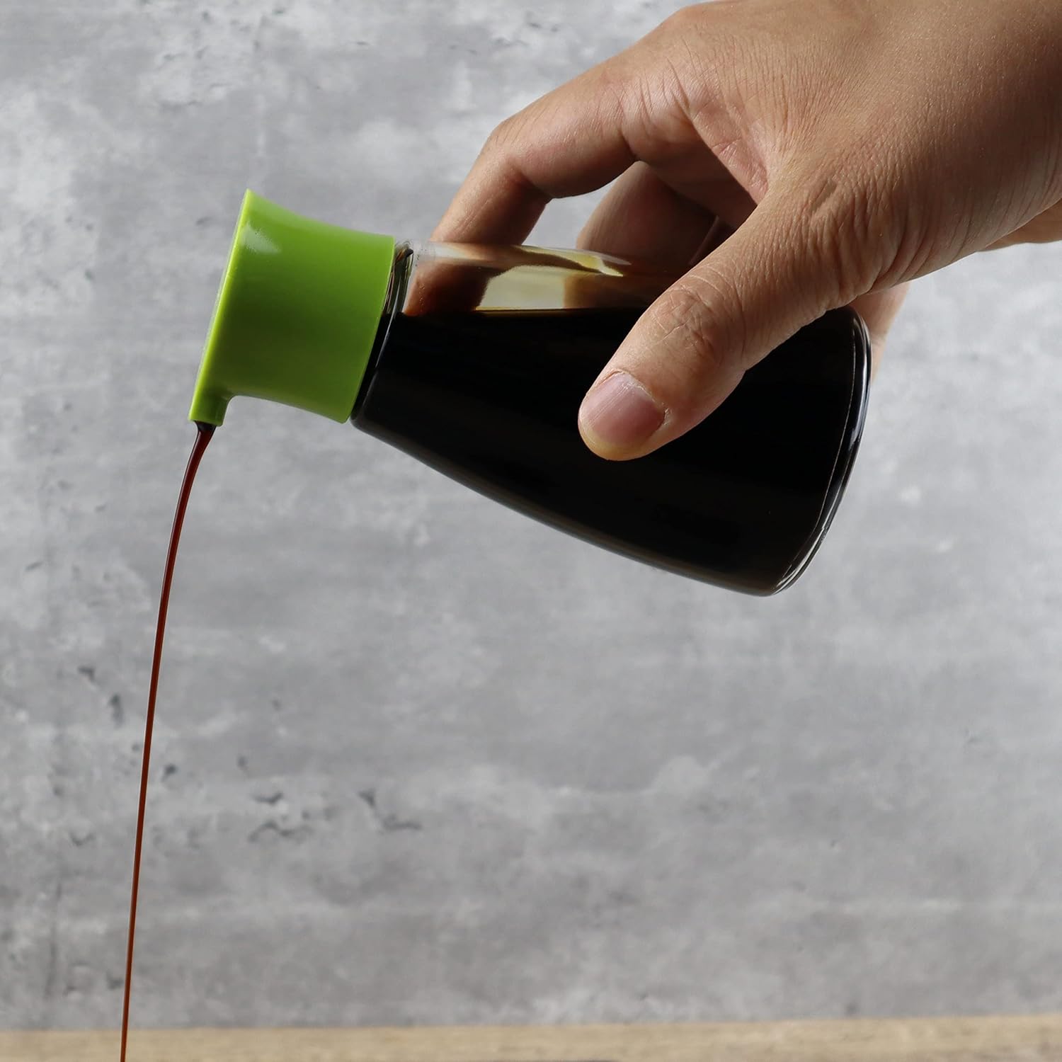 Juego de 2 botellas de vidrio dispensadoras para salsa de soja y vinagre de aceite de oliva, adecuado para cocina, barbacoa, uso