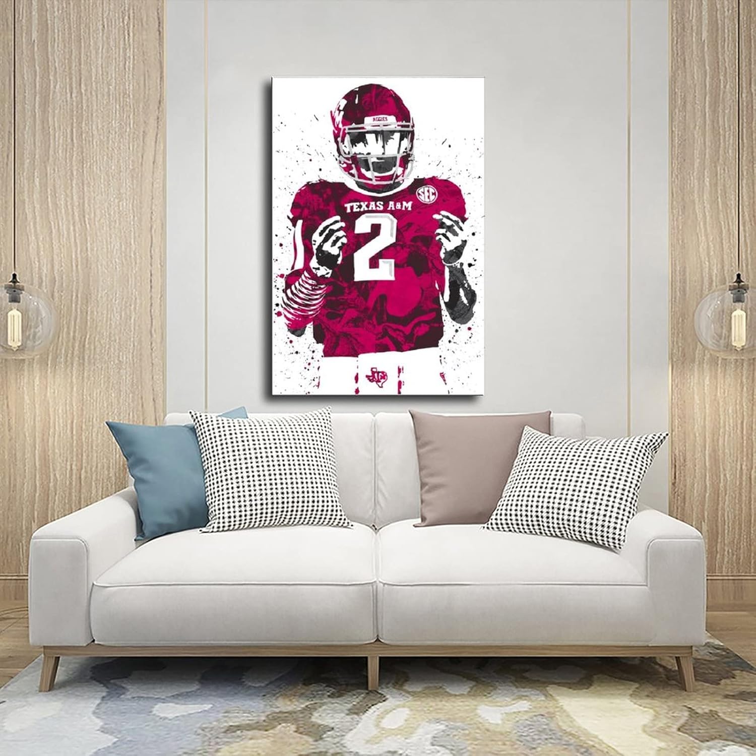 BAVIEN Johnny Manziel – Póster de fútbol Art8 en lienzo para decoración de dormitorio, paisaje deportivo, oficina, habitación, regalo, sin marco 12
