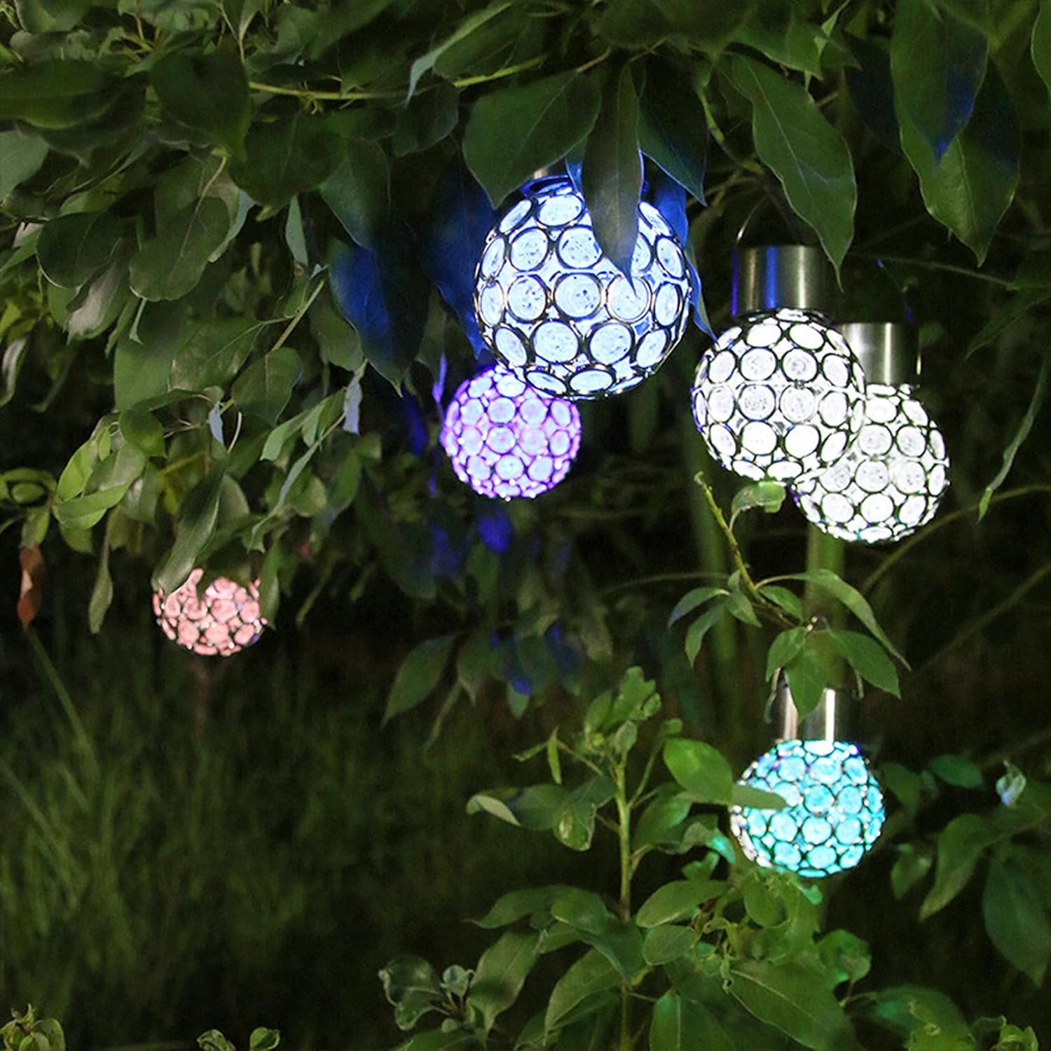Luces solares decorativas colgantes para vallas, luces de cubierta, luces solares colgantes para exteriores, luces de jardín impermeables, luz LED
