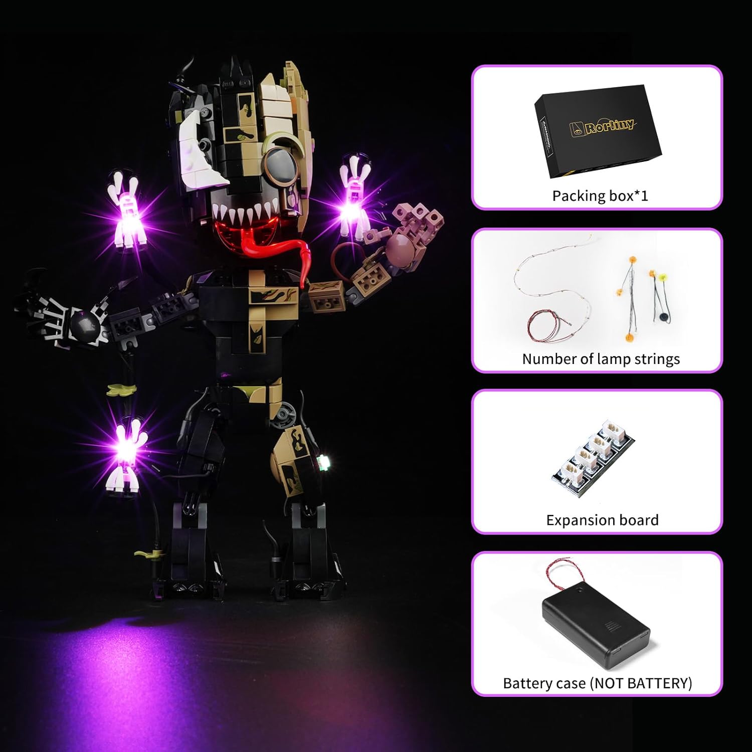 Kit de luz LED para Lego Marvel Venomized Groot 76249, kit de iluminación creativa compatible con Lego 76249 (solo luces, sin juego de Lego)