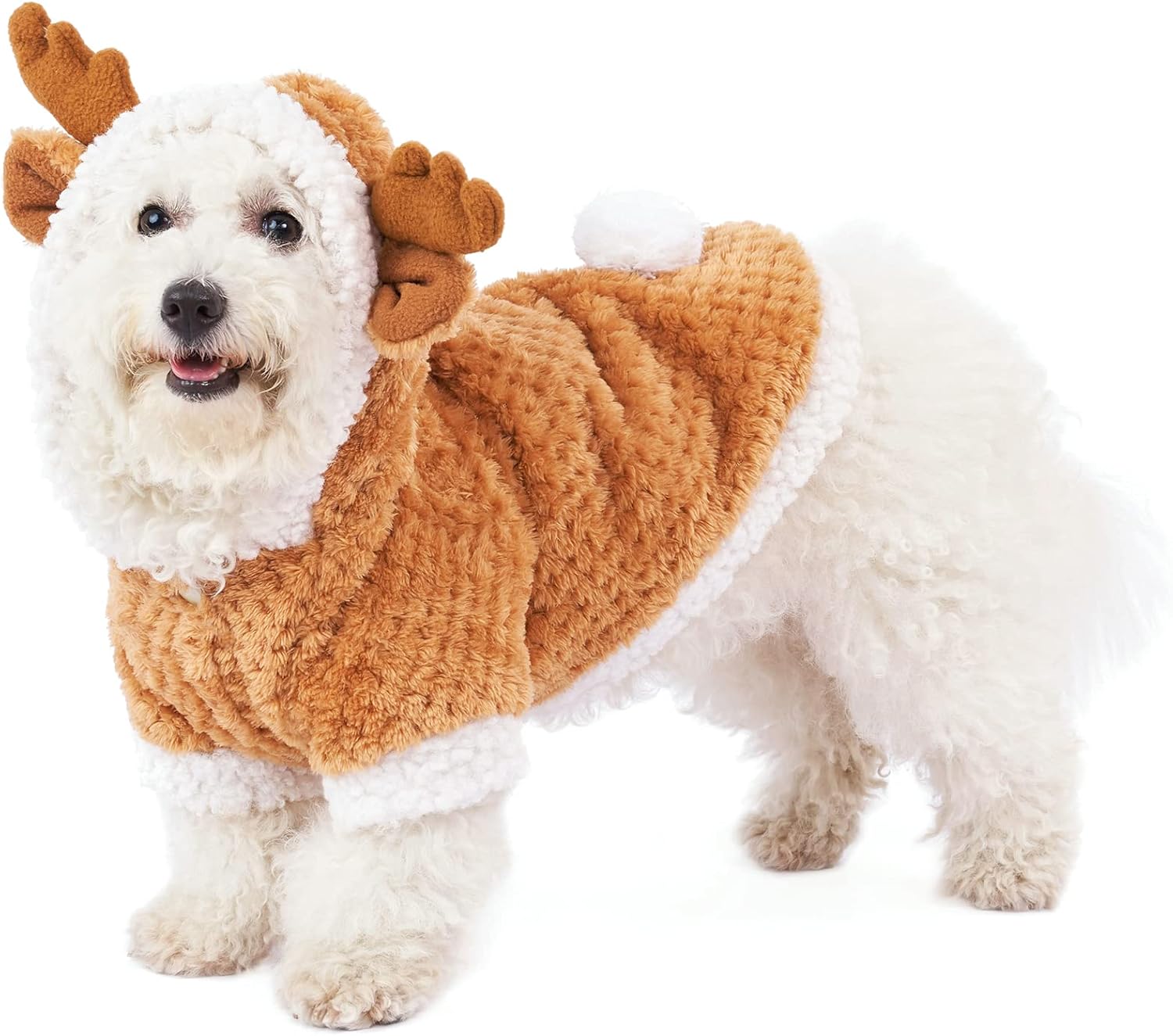 Yoption Disfraz de perro y gato para cosplay de reno de Navidad, divertido ciervo, ciervo, para Navidad, invierno, abrigo, abrigo, ropa, sudadera