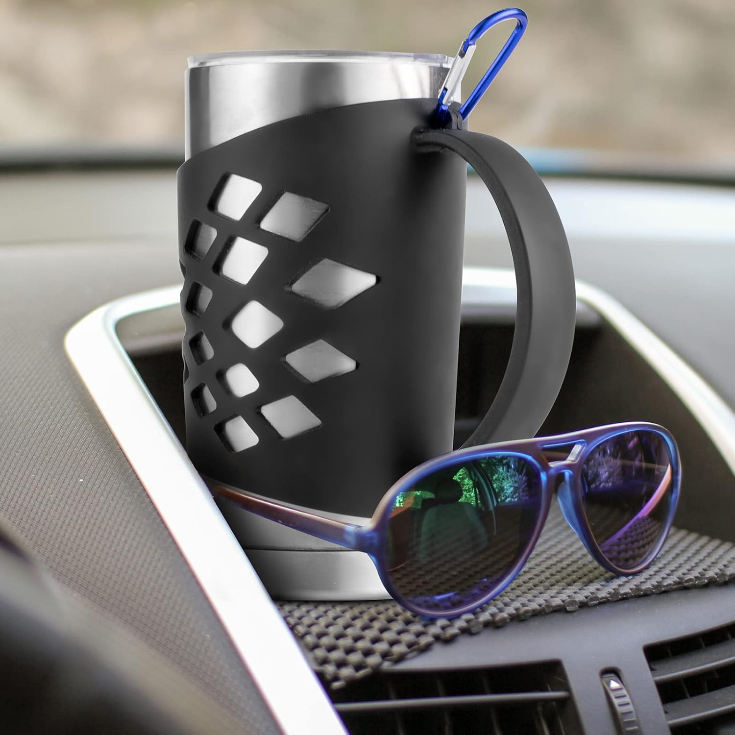 Generic Funda de silicona para vasos de 20 onzas, tazas de café aisladas al vacío, color morado