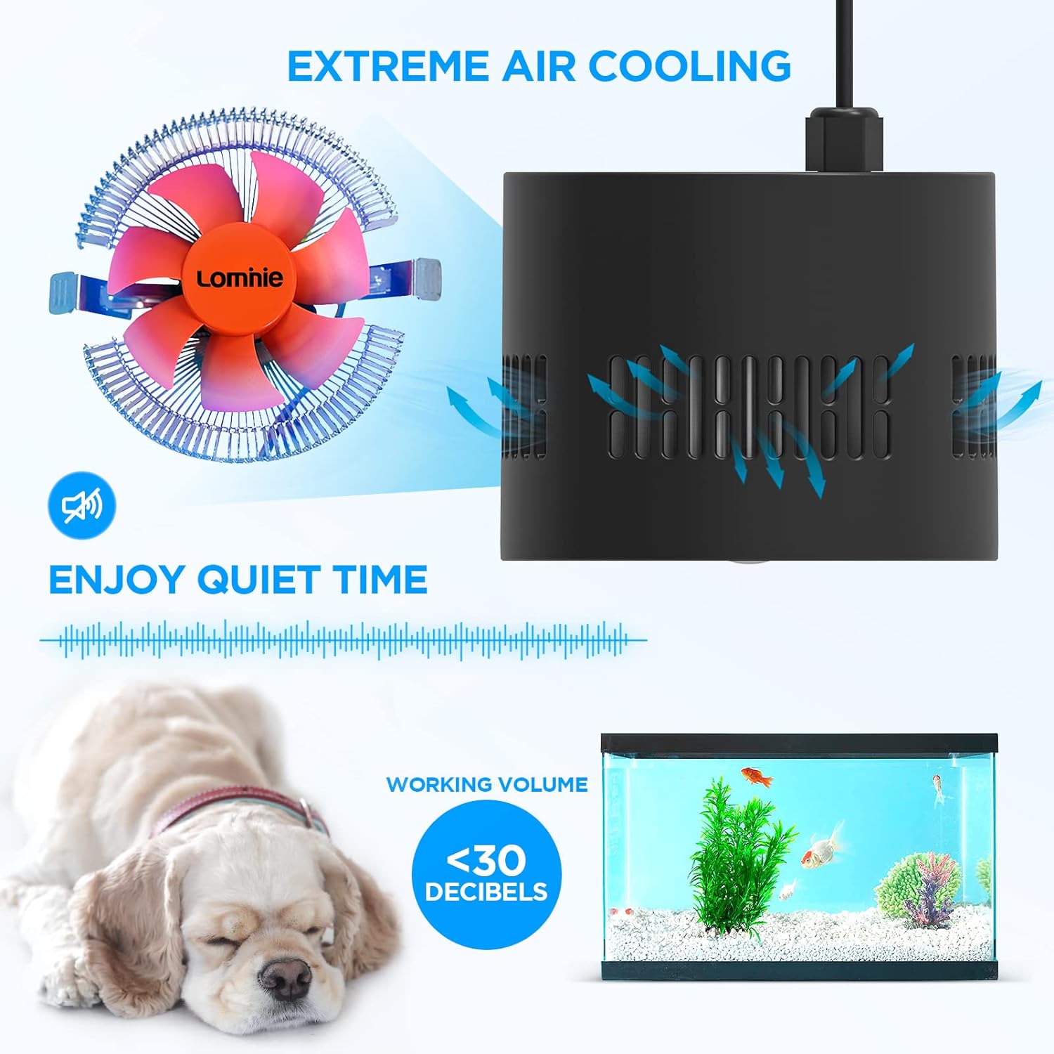 Lominie Luz LED para acuario, regulador de intensidad con control remoto 0-100% de brillo, 80 W, para tanque de peces plantado, lámpara de clip para