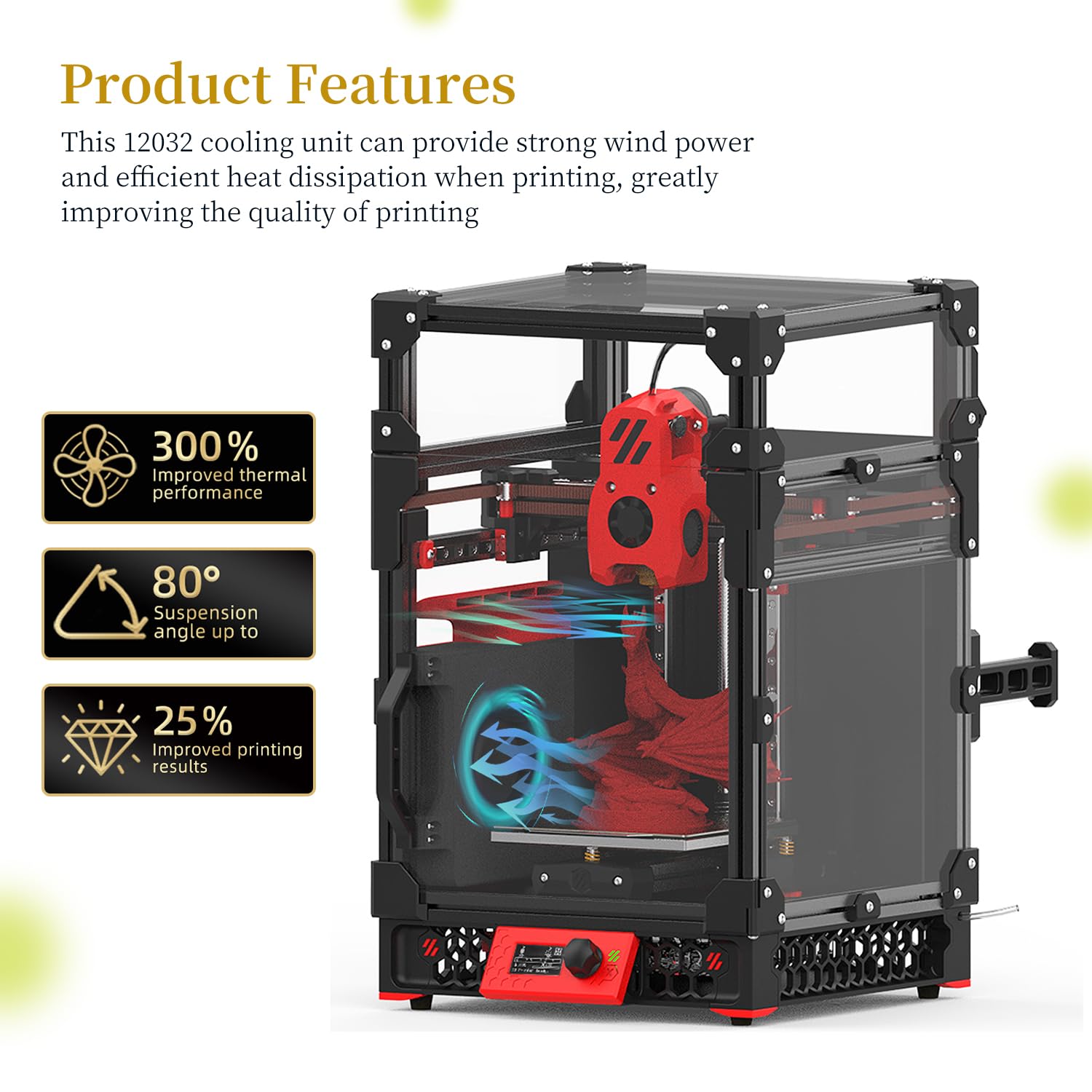 Ventilador de refrigeración sin escobillas modelo DC24V 12032 de alto rendimiento para VORON 0.2  Flujo de aire mejorado y baja vibración para una