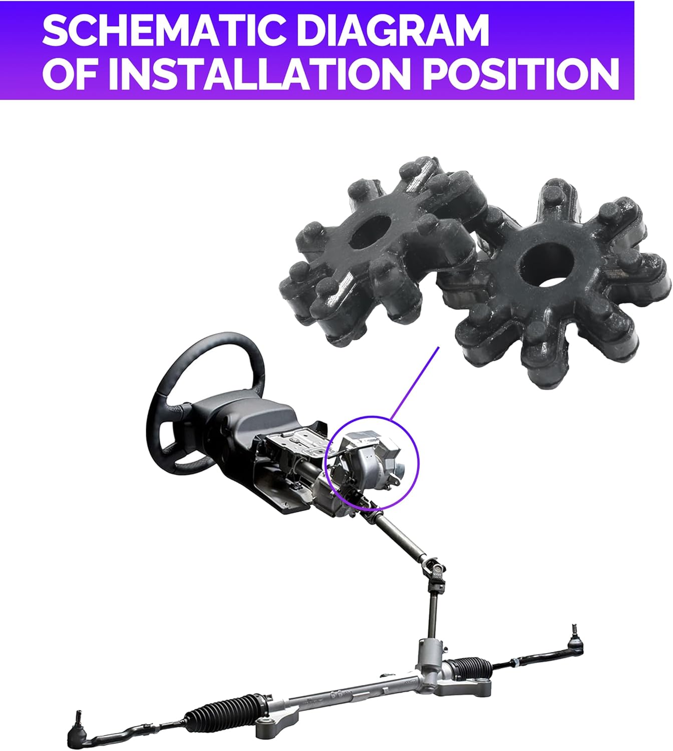 Acoplador de dirección de 4 piezas, repuesto de acoplador de dirección flexible, columna de dirección flexible, accesorios de automóvil, acoplador