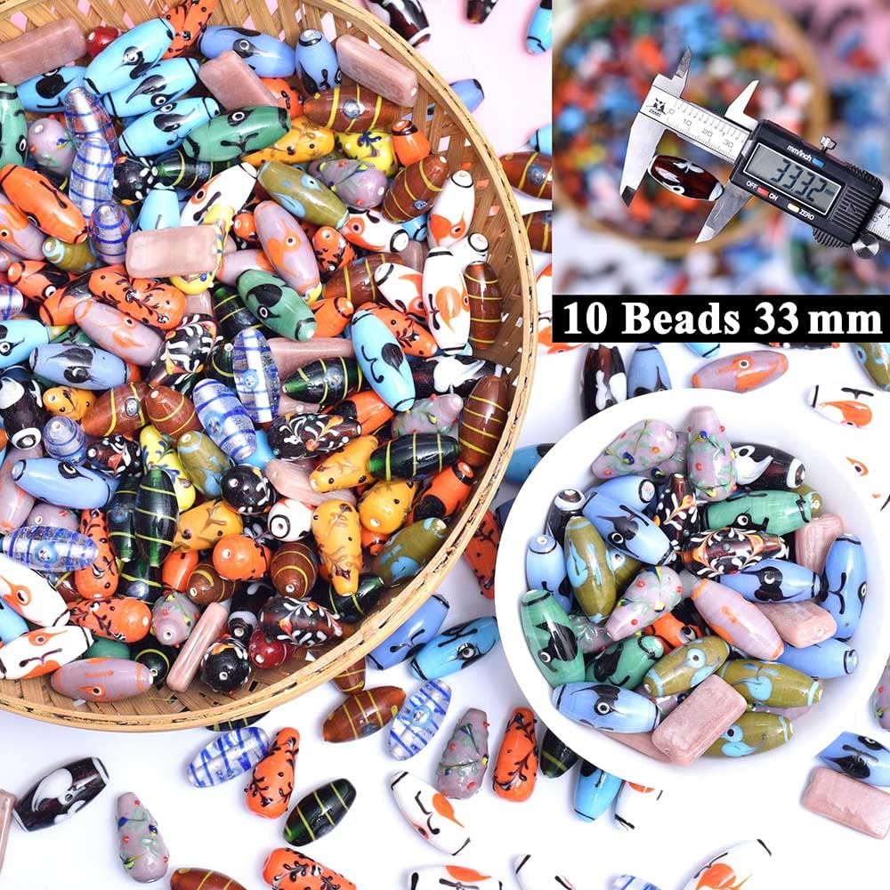 90 cuentas de vidrio surtidas para hacer pulseras, cuentas para manualidades, cuentas de bricolaje para hacer joyas, cuentas de vidrio a granel,