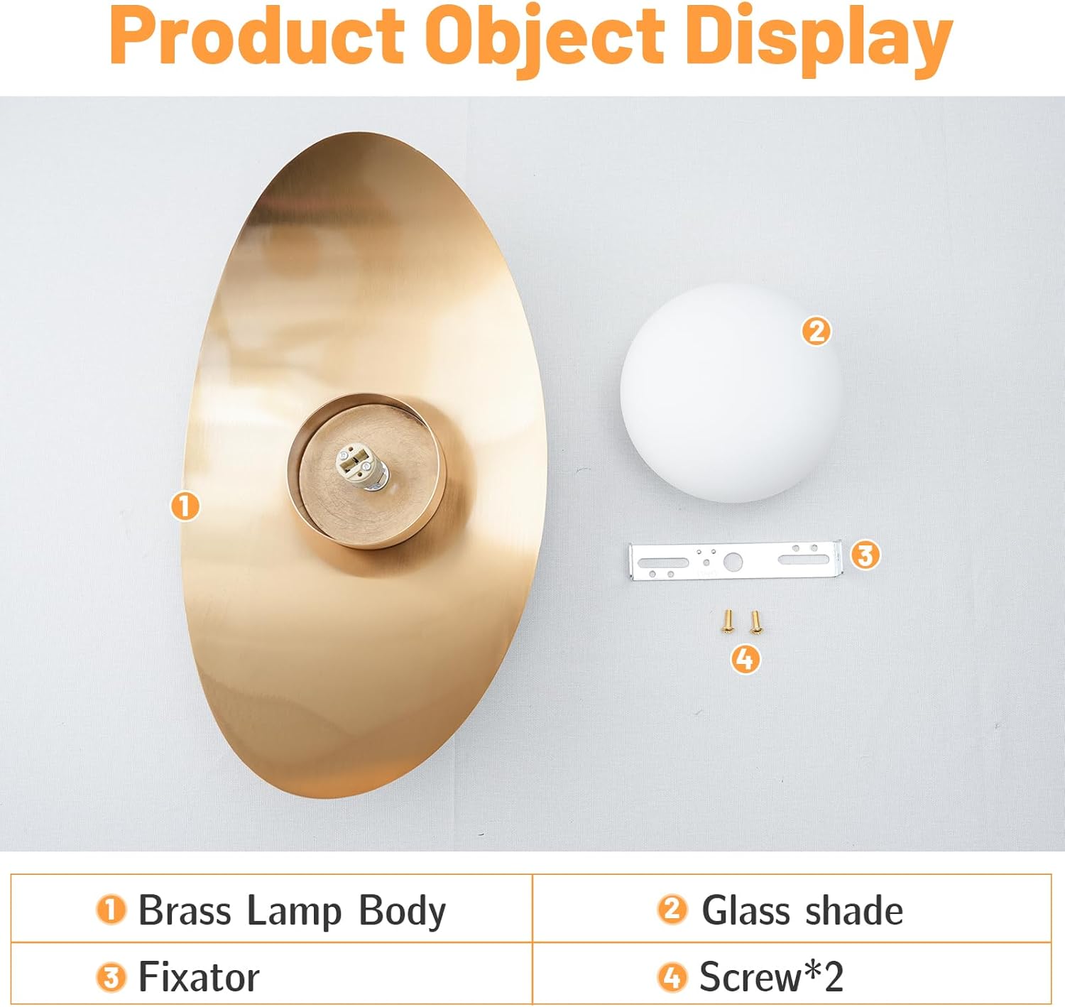 Aplique de pared moderno de mediados de siglo, lámpara de pared de cristal, forma clásica de media luna, luz dorada de montaje en pared para sala de