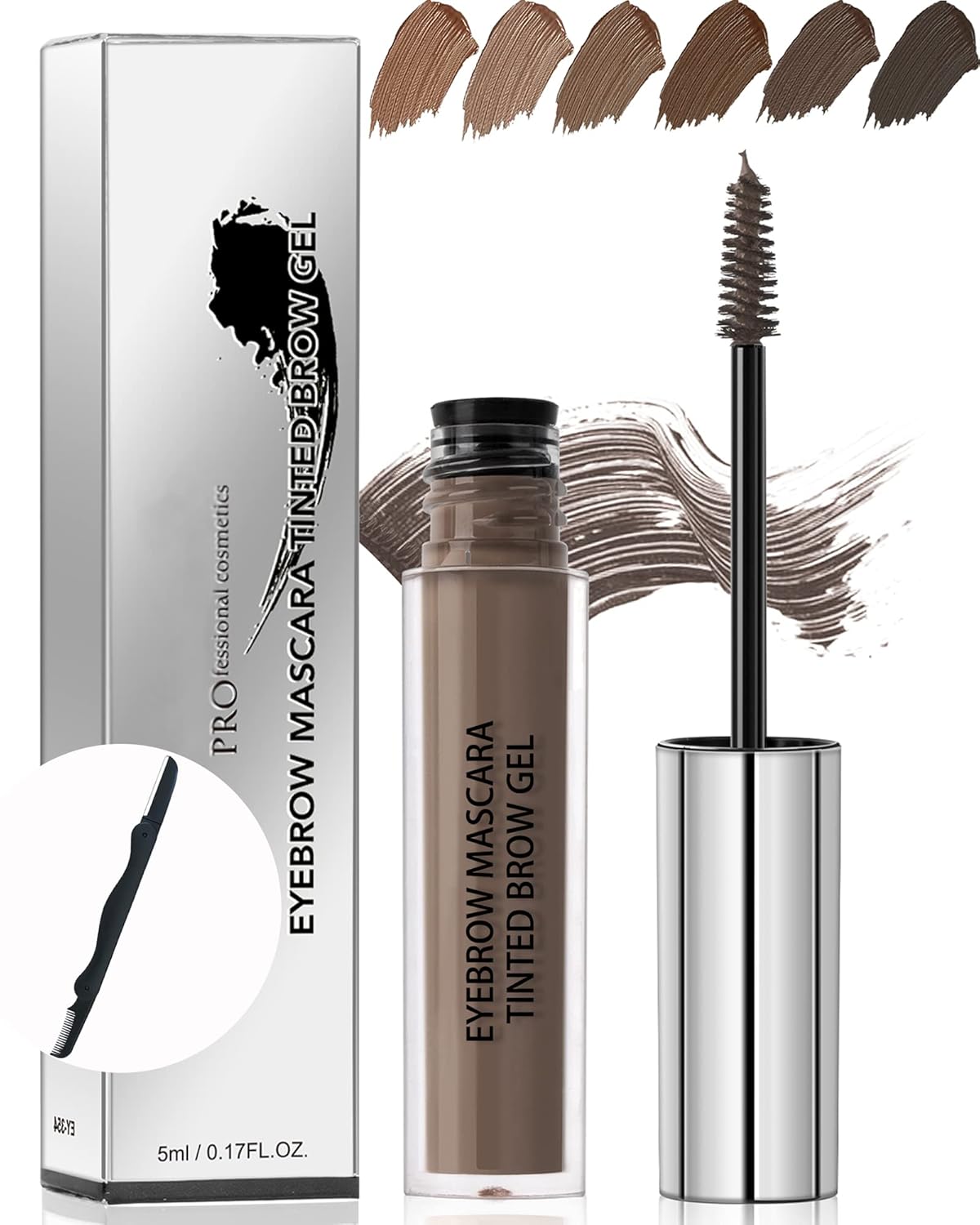 Gel de cejas teñido impermeable, maquillaje líquido de larga duración, a prueba de manchas, máscara de cejas teñida, pegamento para cejas tintado,