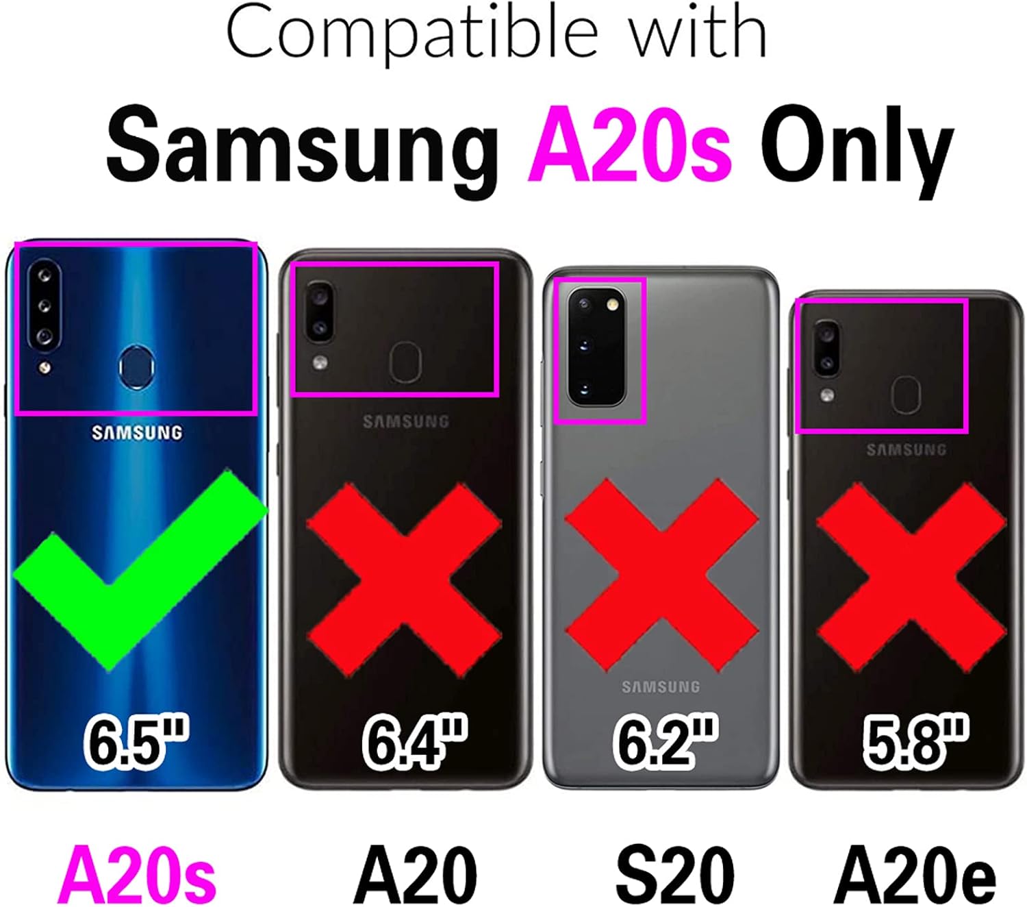Asuwish Funda compatible con Samsung Galaxy A20s, protector de pantalla de vidrio templado, soporte para tarjetas, accesorios celulares, fundas para