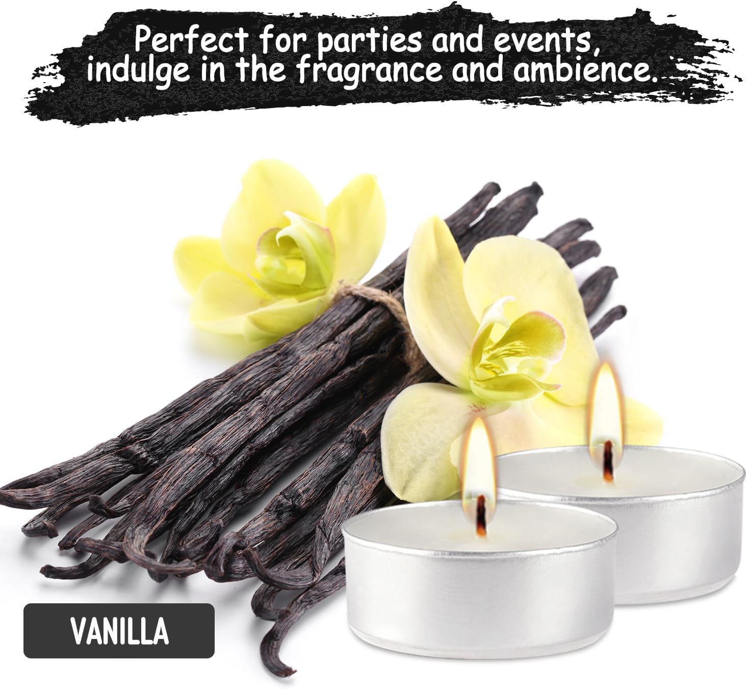 Mini velas blancas perfumadas a granel 100, velas votivas para el hogar, fragancia de vainilla para el hogar, cena, vacaciones, boda, fiesta, 4 horas