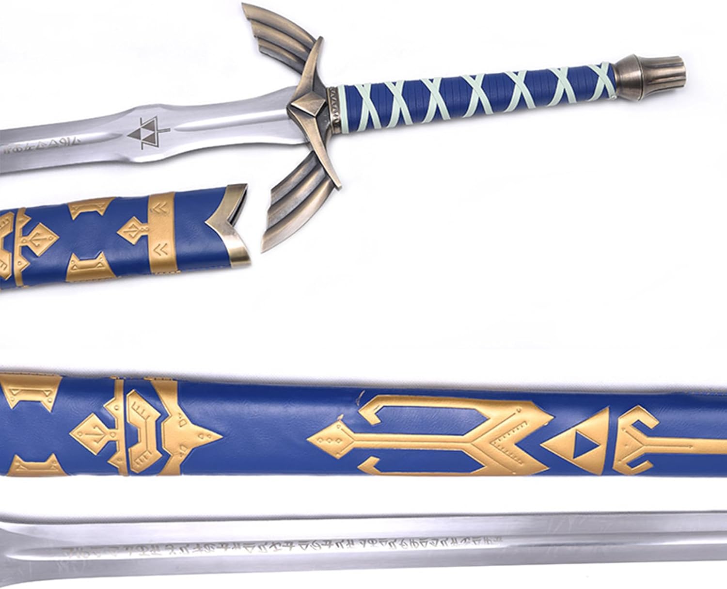 Legend of Zelda Link Master – Espadas de metal real, espada rota con luz, juego de anime japonés para cosplay, réplica perfecta de varios estilos