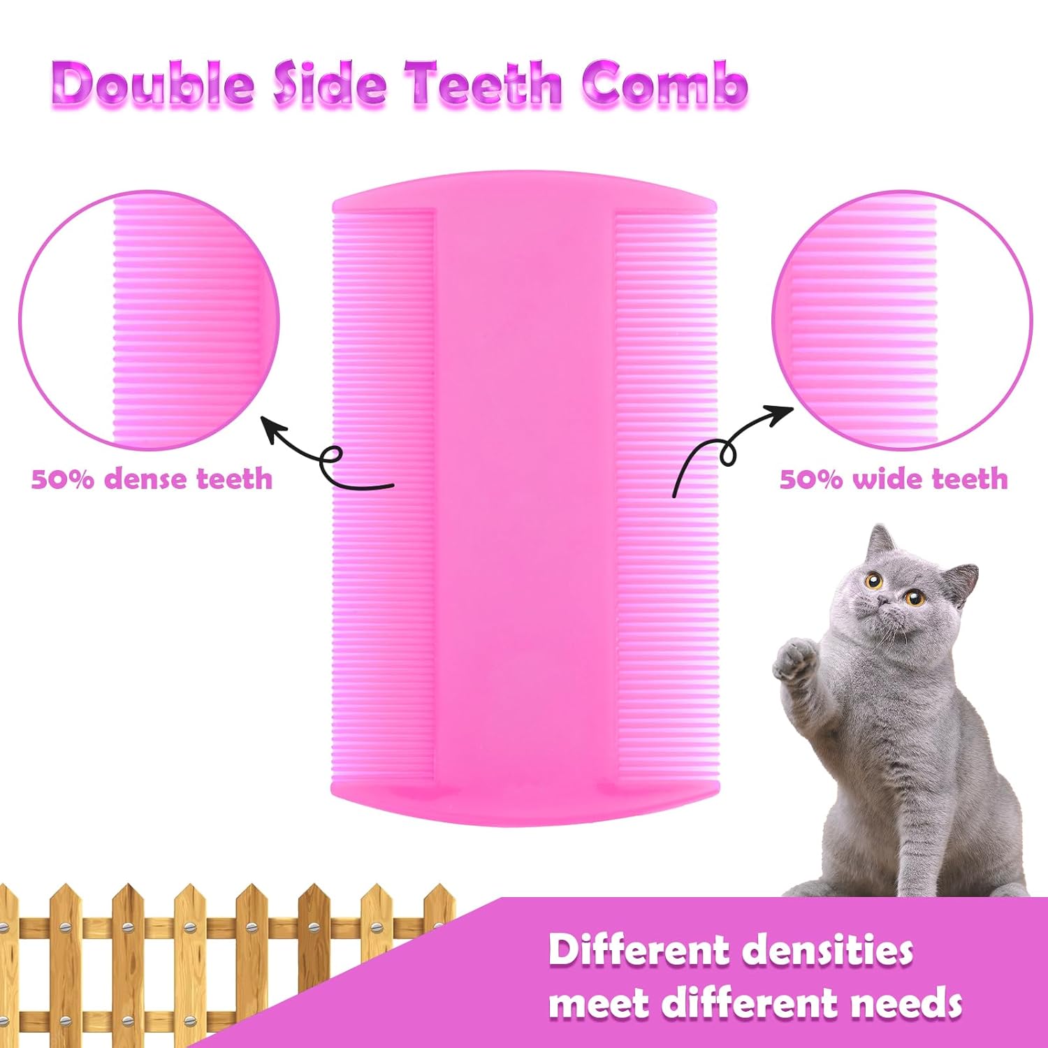 Peine para pulgas para gatos y perros, paquete de 6 peines para piojos de mascotas, peine para pulgas, mascotas para mascotas pequeñas, medianas y