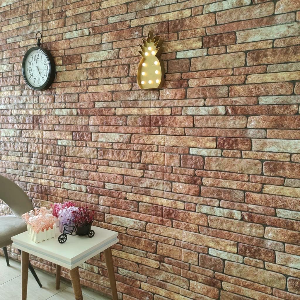 CHARMMA Los paneles de pared 3D con el diseño del ladrillo marrón 10 PC EPS, materiales de construcción