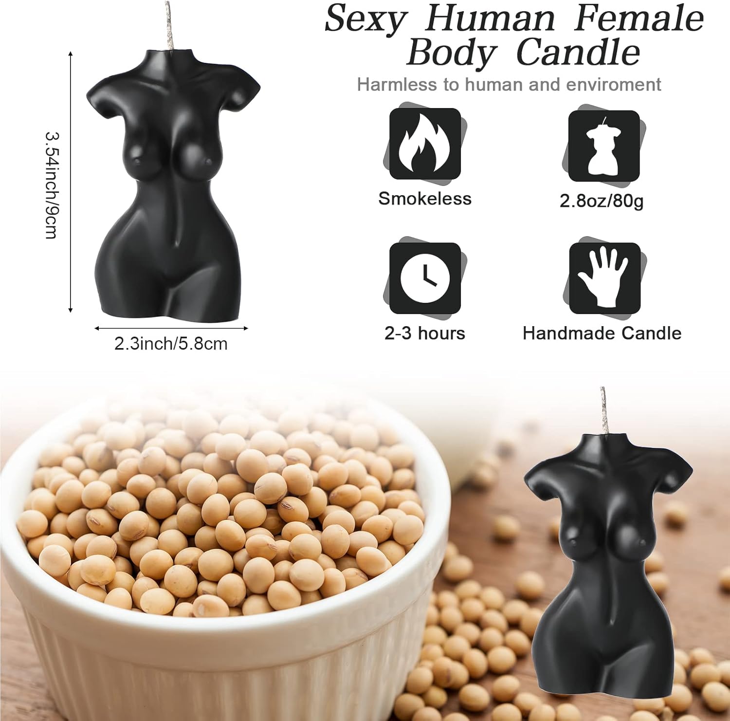 2 velas en forma de cuerpo, vela de cuerpo femenino, vela de torso para hombres, vela perfumada, vela perfumada, vela de cuerpo masculino, vela