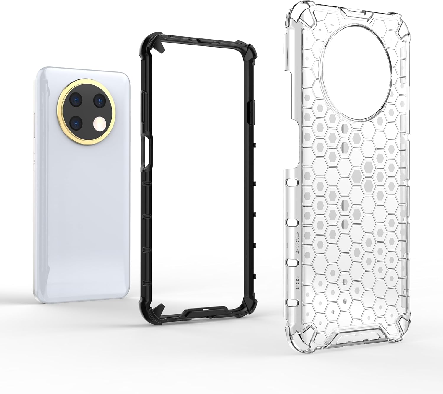 Funda compatible con Huawei nova Y91 4G, compatible con Huawei nova Y91 4G STG-LX1 STG-LX2 funda 2 en 1 para teléfono, color negro