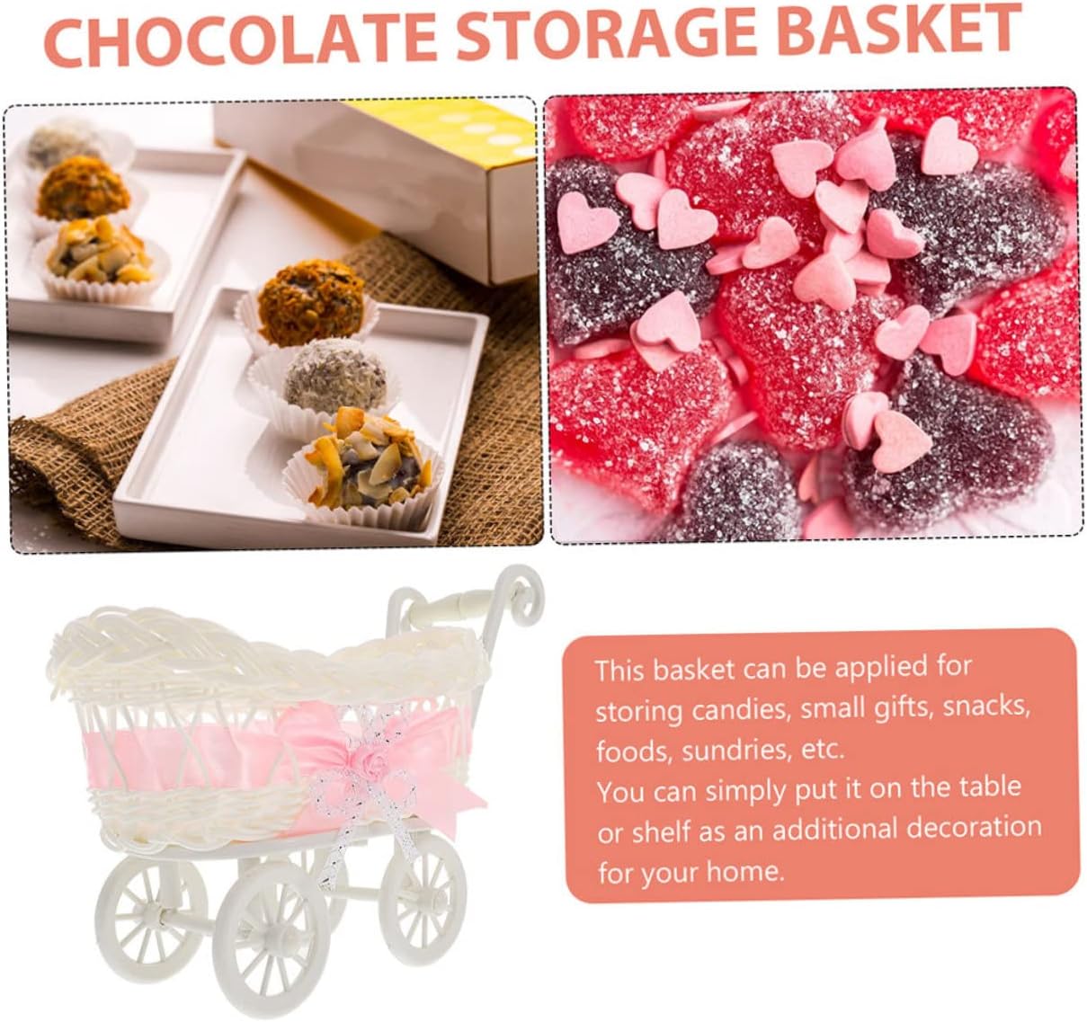 2 cestas tejidas para fiestas, decoraciones de boda para ceremonia, cesta rosa, decoración de ratán, cesta de flores de ducha, caja de dulces de