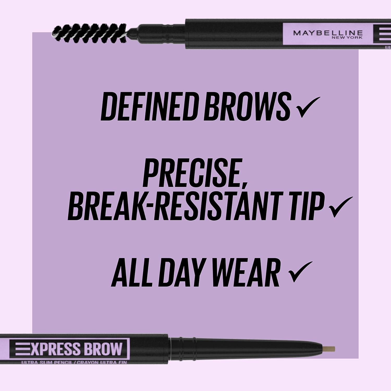 Maybelline Cejas Ultra Delgado Definición Lápiz Mecánico De Maquillaje De Cejas Con Punta De 1,55 mm y Carrete De Mezcla Para Cejas Precisamente