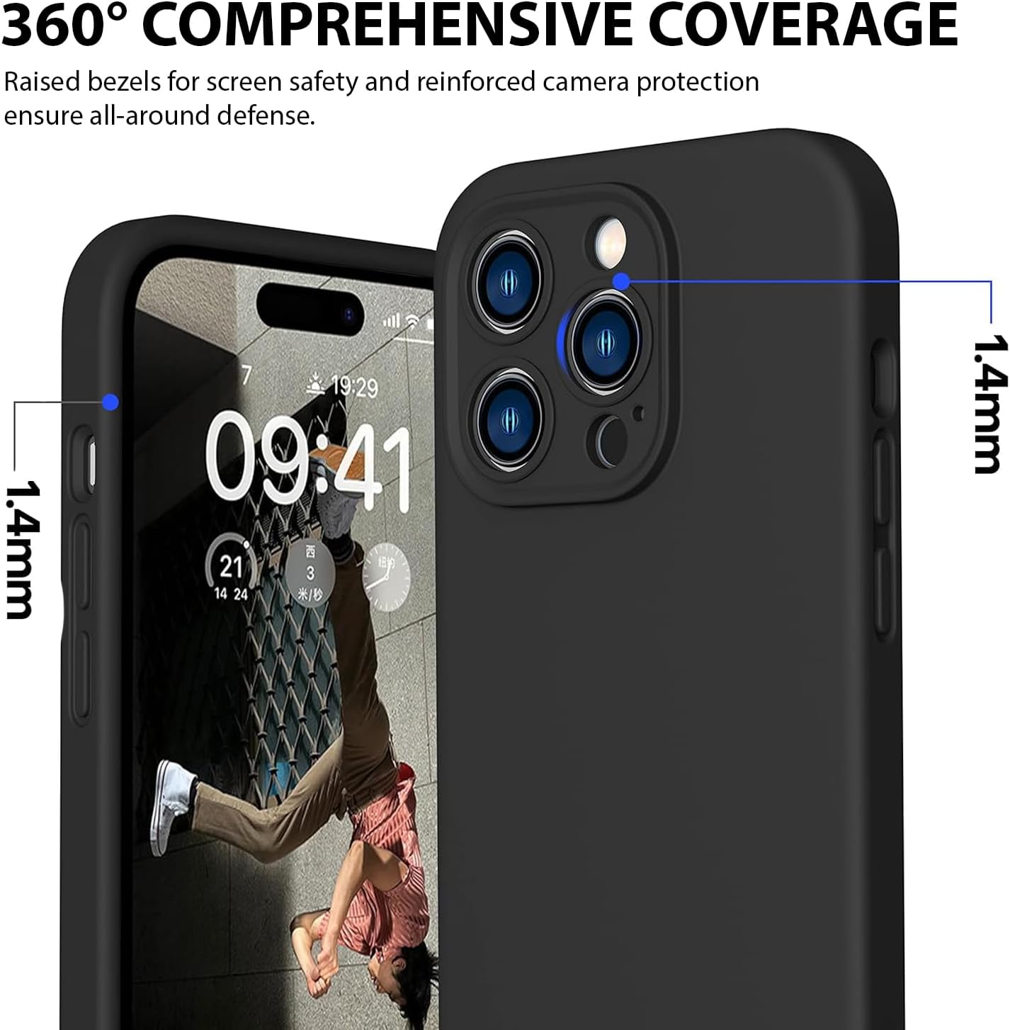 CellEver Elite – Funda para iPhone 14 Pro Max de 6.7 pulgadas, funda de silicona duradera con revestimiento de nanotecnología, protección mejorada