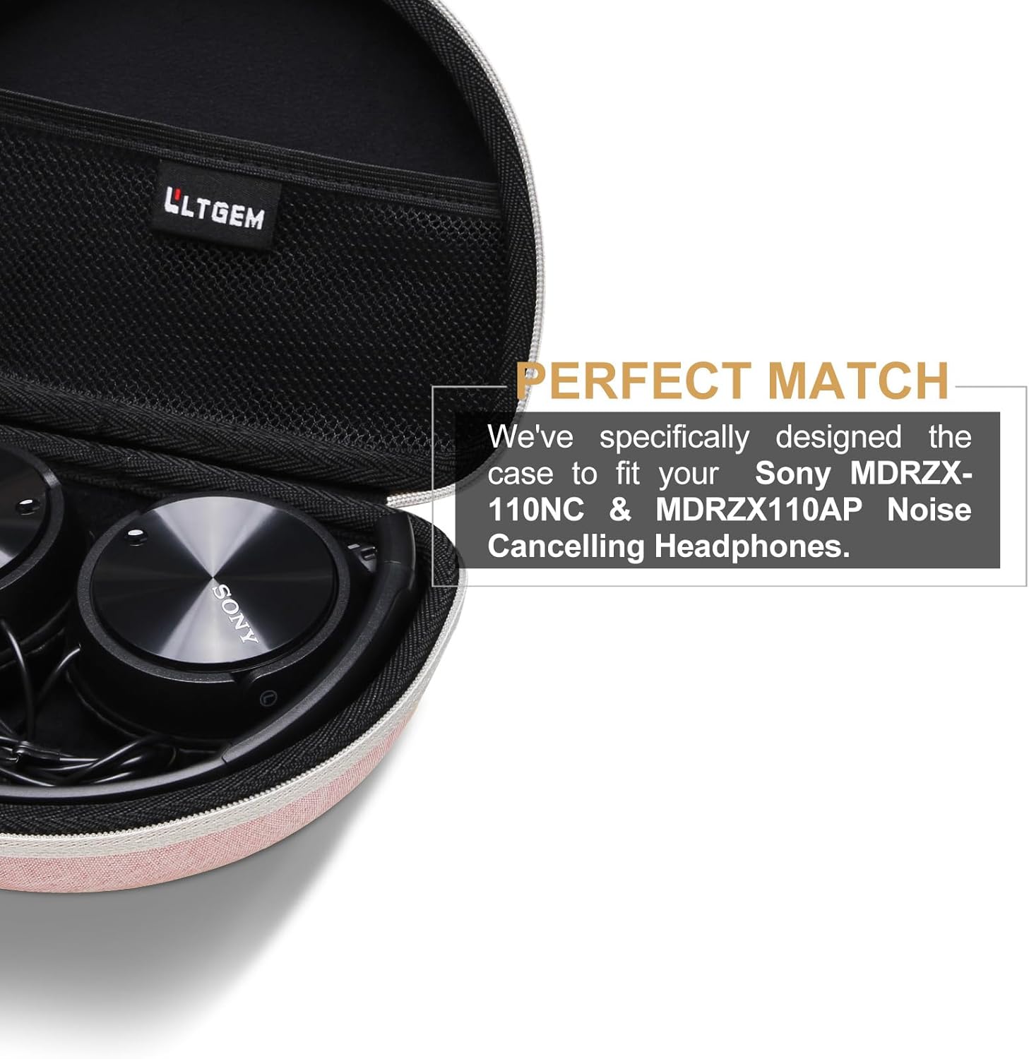 LTGEM Funda rígida para auriculares Sony MDR-ZX110ZX110APZX110NCZX310AP con cable, para auriculares iClever BTH22 para niños, bolsa de