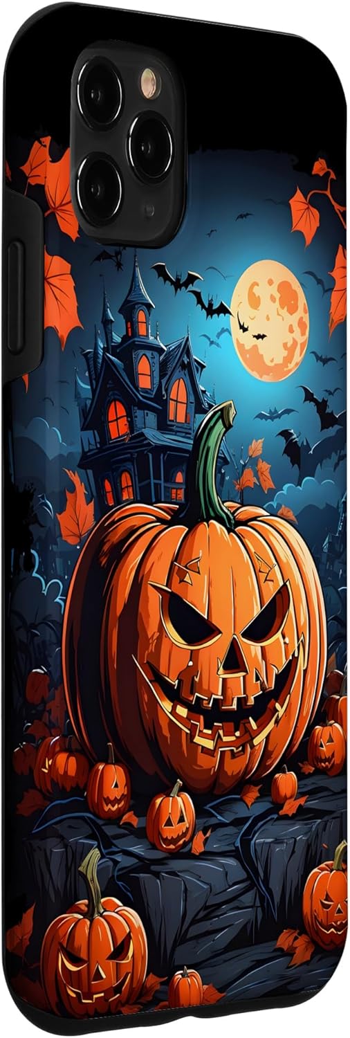 iPhone 11 Pro Max – Funda para disfraz de Halloween con diseño de calabaza tallada espeluznante