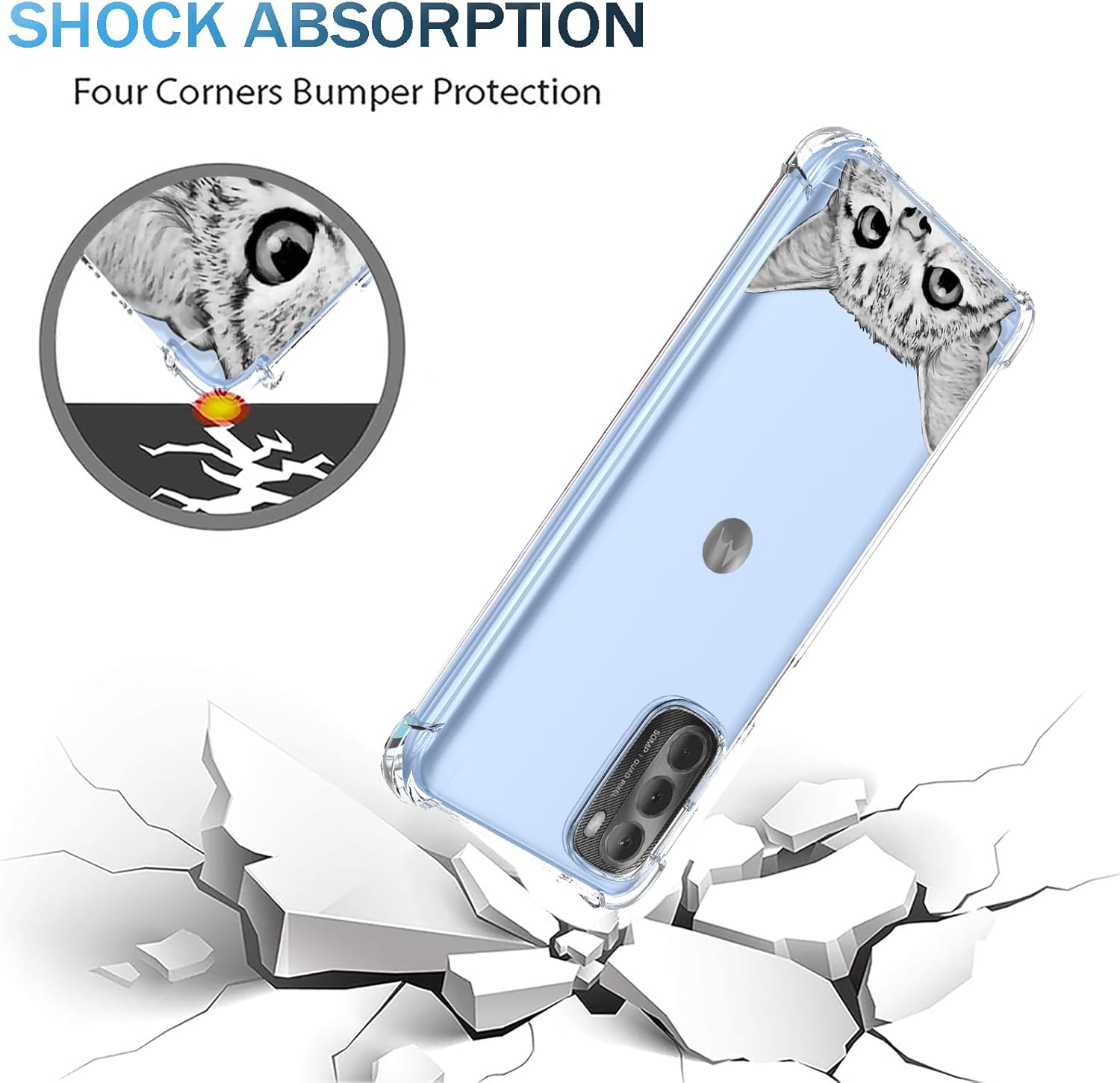 Funda transparente para Moto G Stylus 2022, diseño de gato de dibujos animados, TPU suave, a prueba de golpes, antiarañazos, funda protectora para